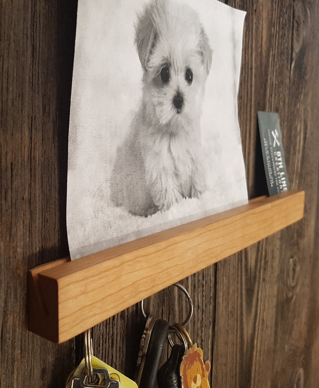 Magnetic Wall Mounted Key Holder - Cherry - 12" Magnetic Key Racks 8th Line Creations