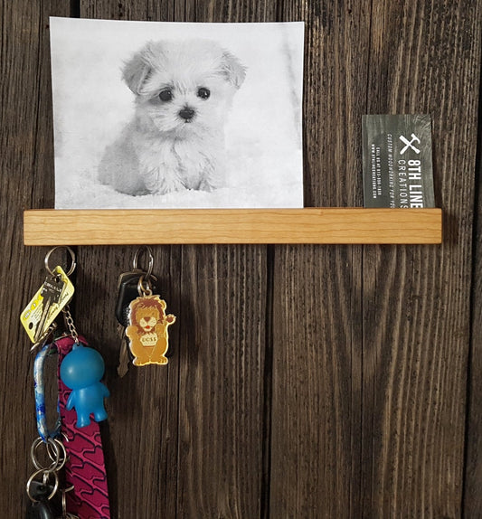 Magnetic Wall Mounted Key Holder - Cherry - 12" Magnetic Key Racks 8th Line Creations