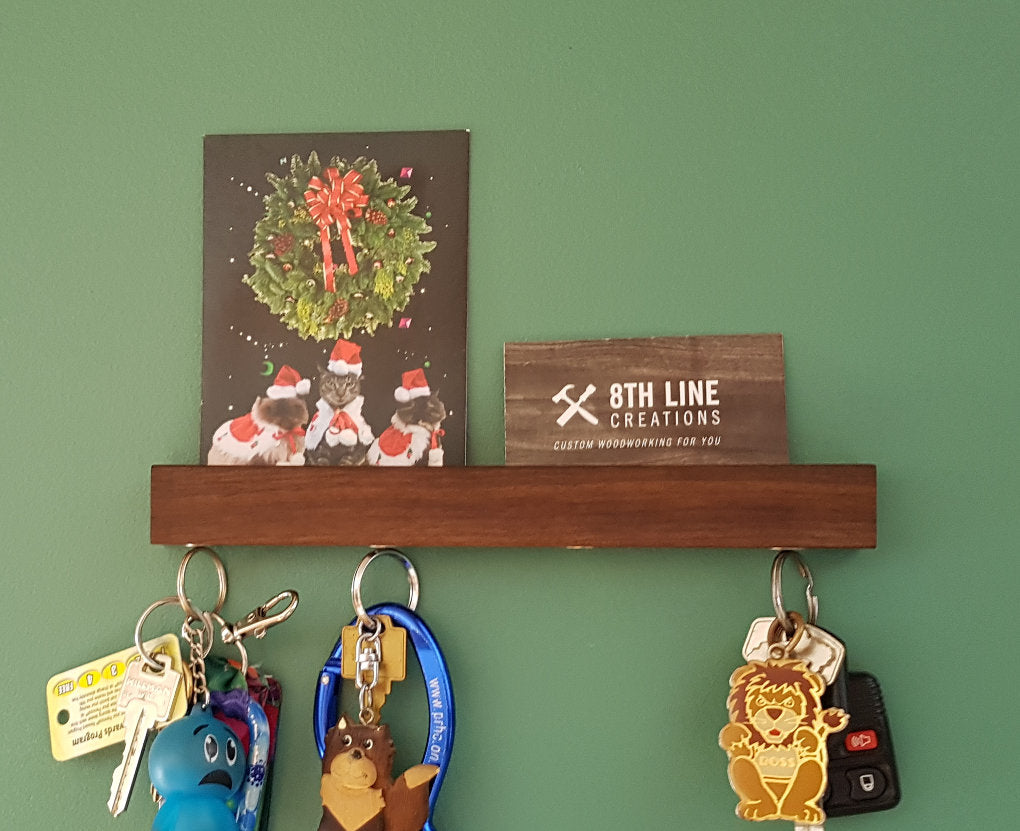 Magnetic Wall Mounted Key Holder - Cherry - 12" Magnetic Key Racks 8th Line Creations