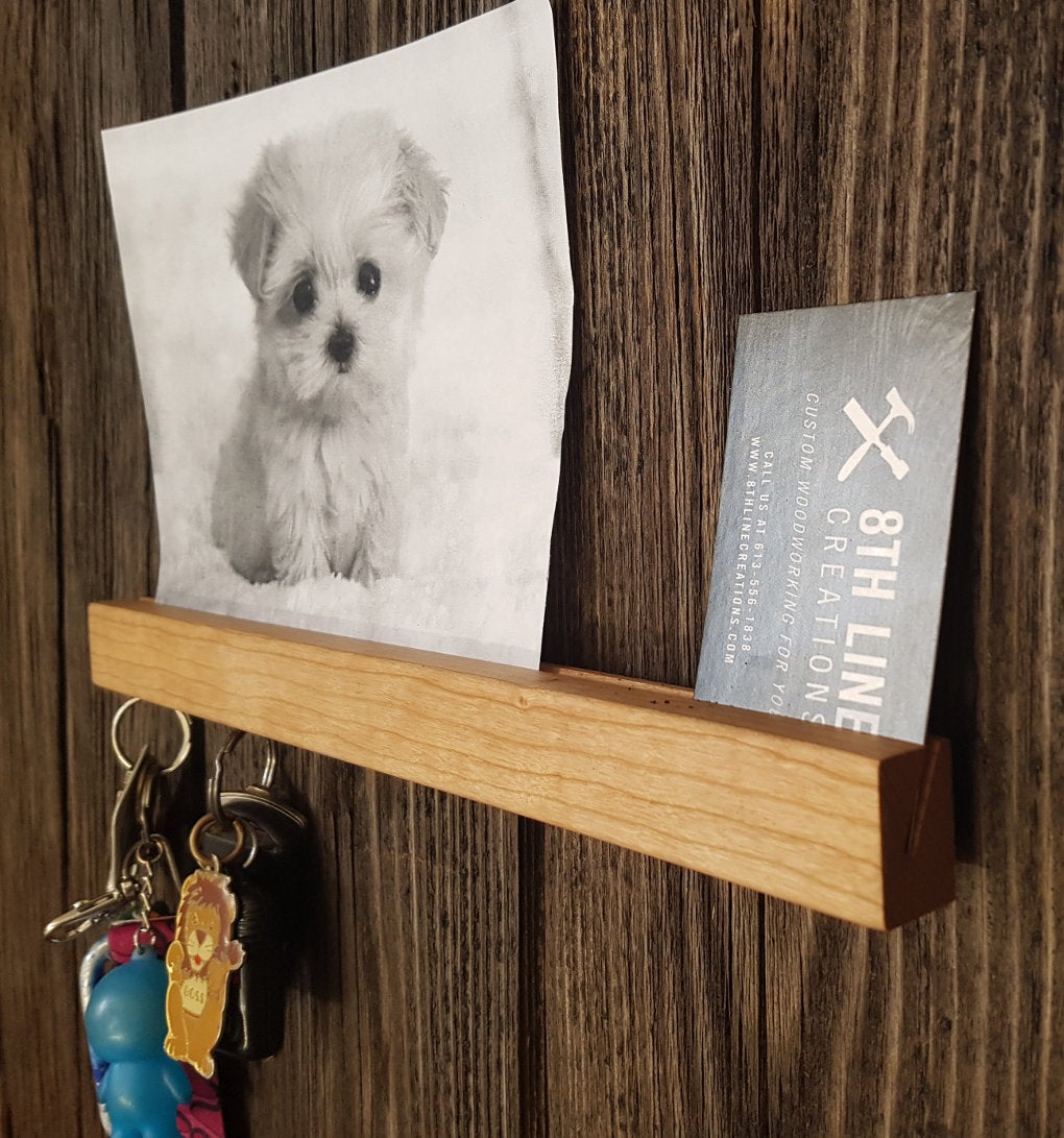 Magnetic Wall Mounted Key Holder - Cherry - 12" Magnetic Key Racks 8th Line Creations