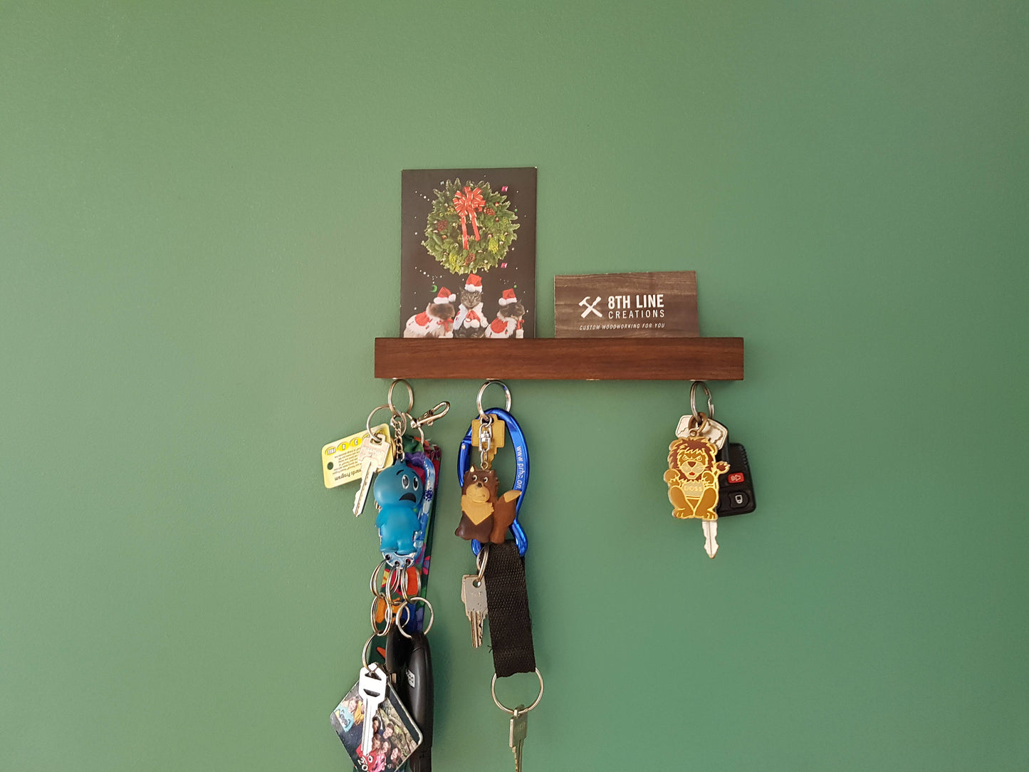 Magnetic Wall Mounted Key Holder - Maple - 9" Magnetic Key Racks 8th Line Creations