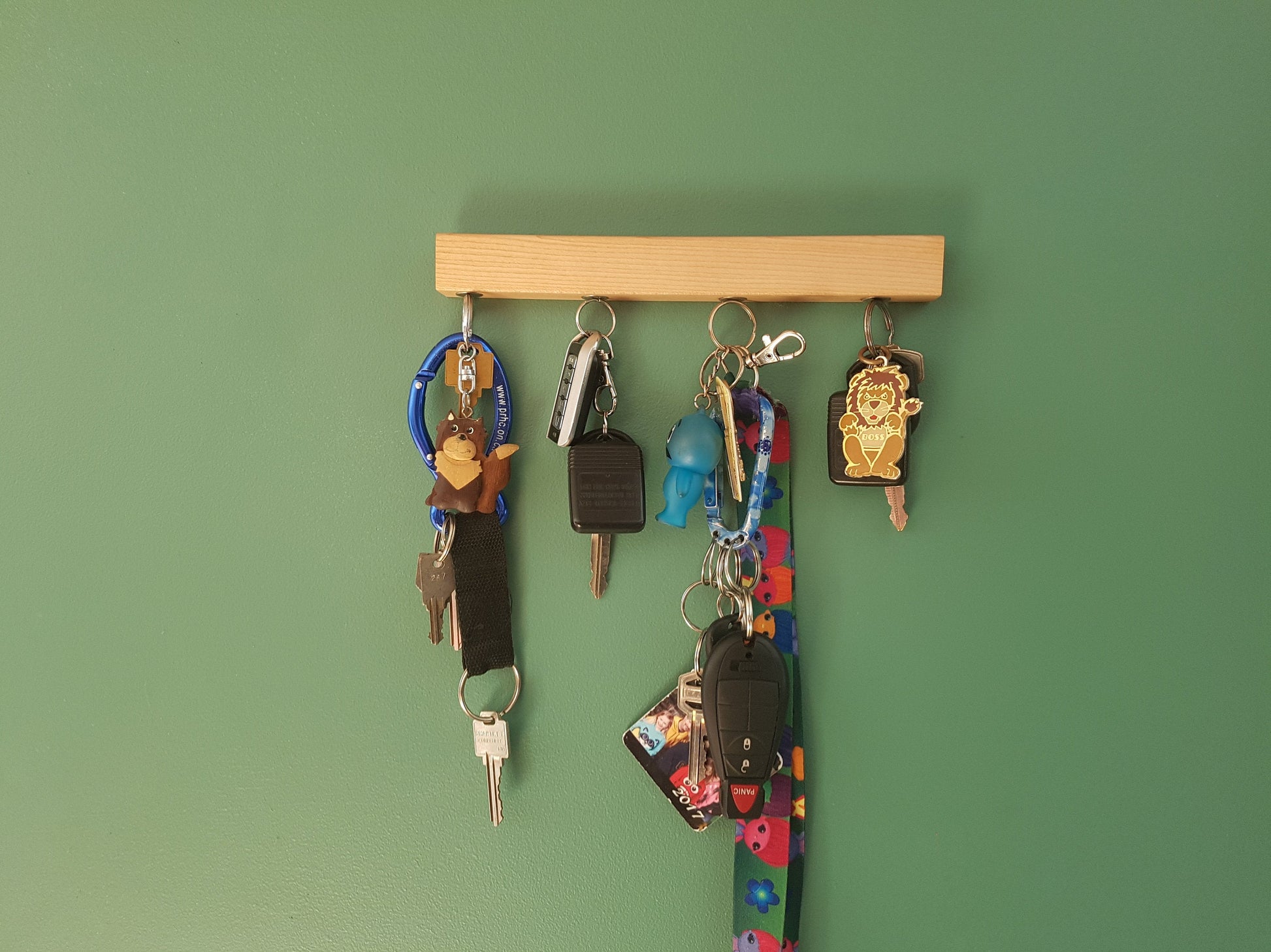 Magnetic Wall Mounted Key Holder - Maple - 9" Magnetic Key Racks 8th Line Creations