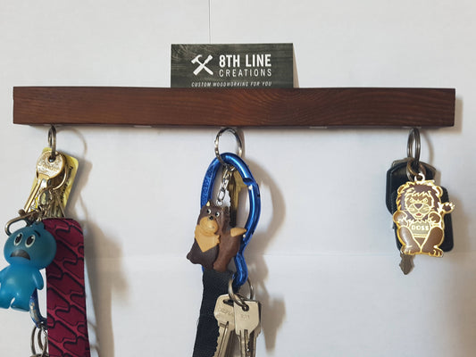 Magnetic Wall Mounted Key Holder - Smoked Ash - 12" Magnetic Key Racks 8th Line Creations