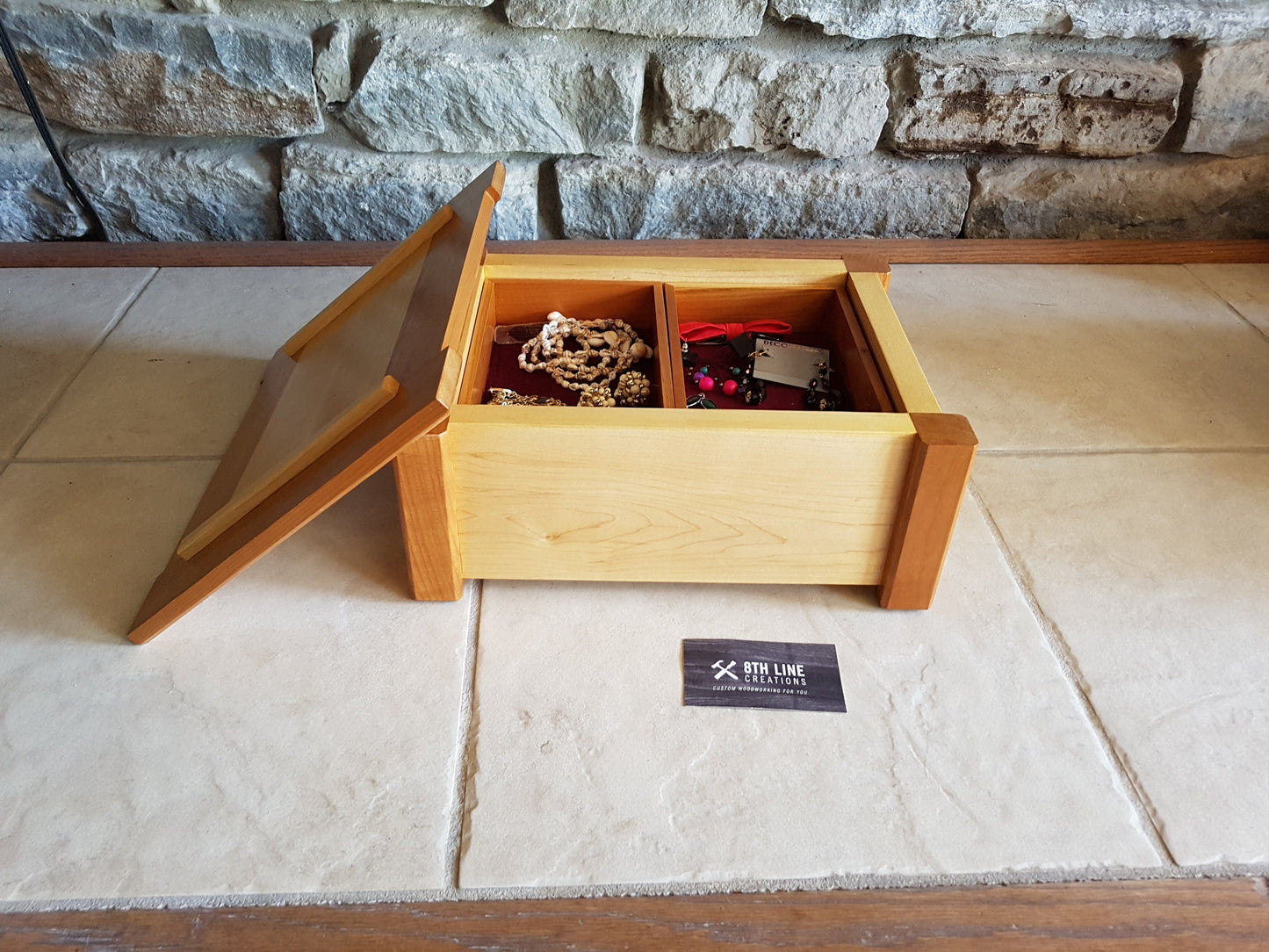 Maple and Cherry Jewellery/Keepsake Box Keepsake Box / Jewellery Box 8th Line Creations