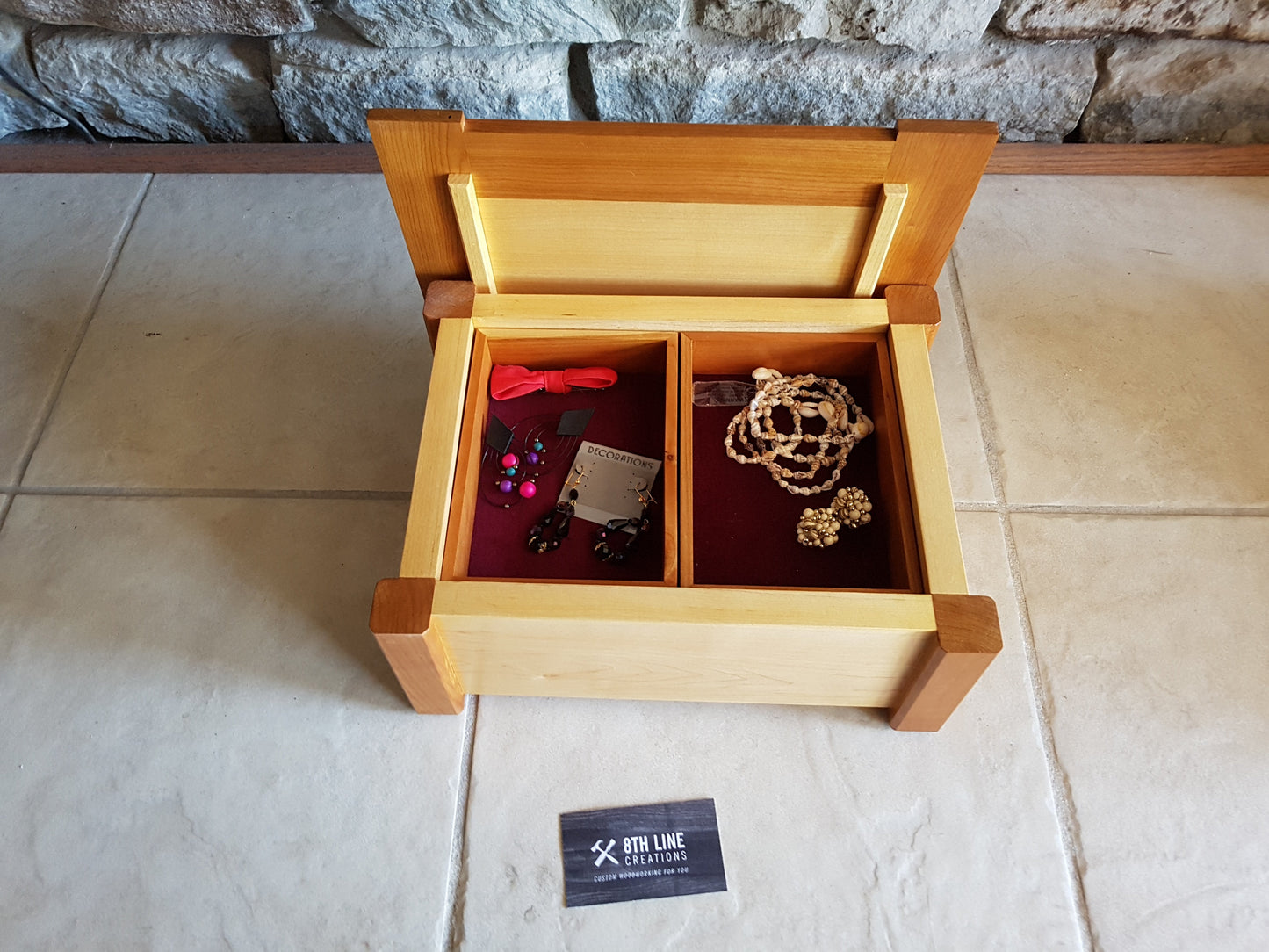 Maple and Cherry Jewellery/Keepsake Box Keepsake Box / Jewellery Box 8th Line Creations