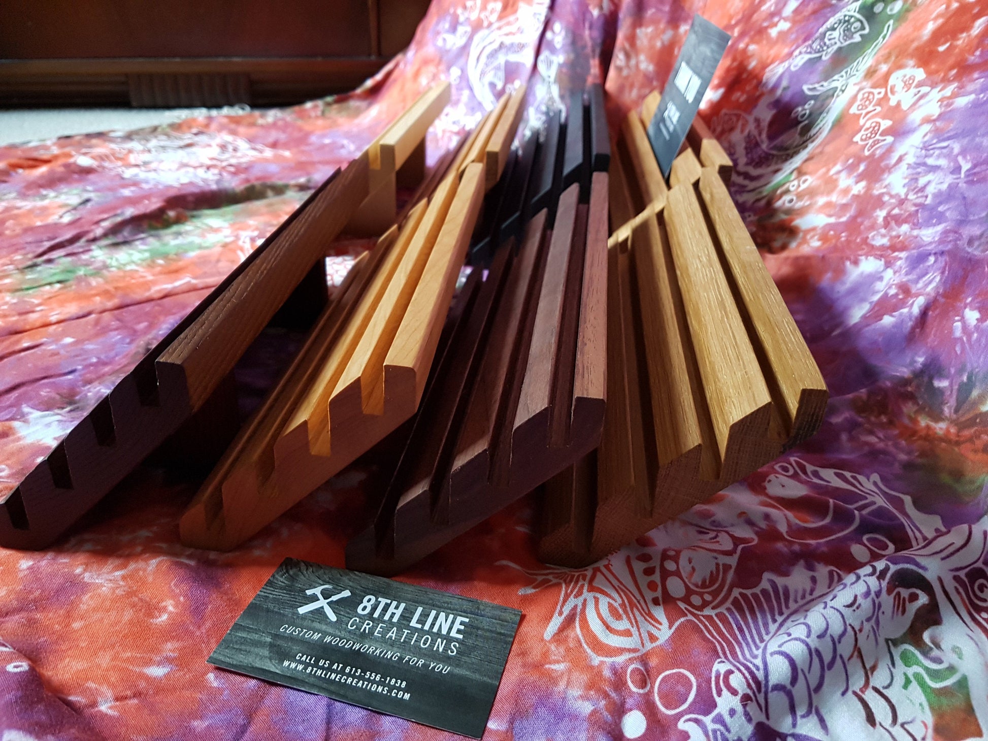 Multiple Business Card Holder - 12 Card - Mahogany Business Card Holders 8th Line Creations