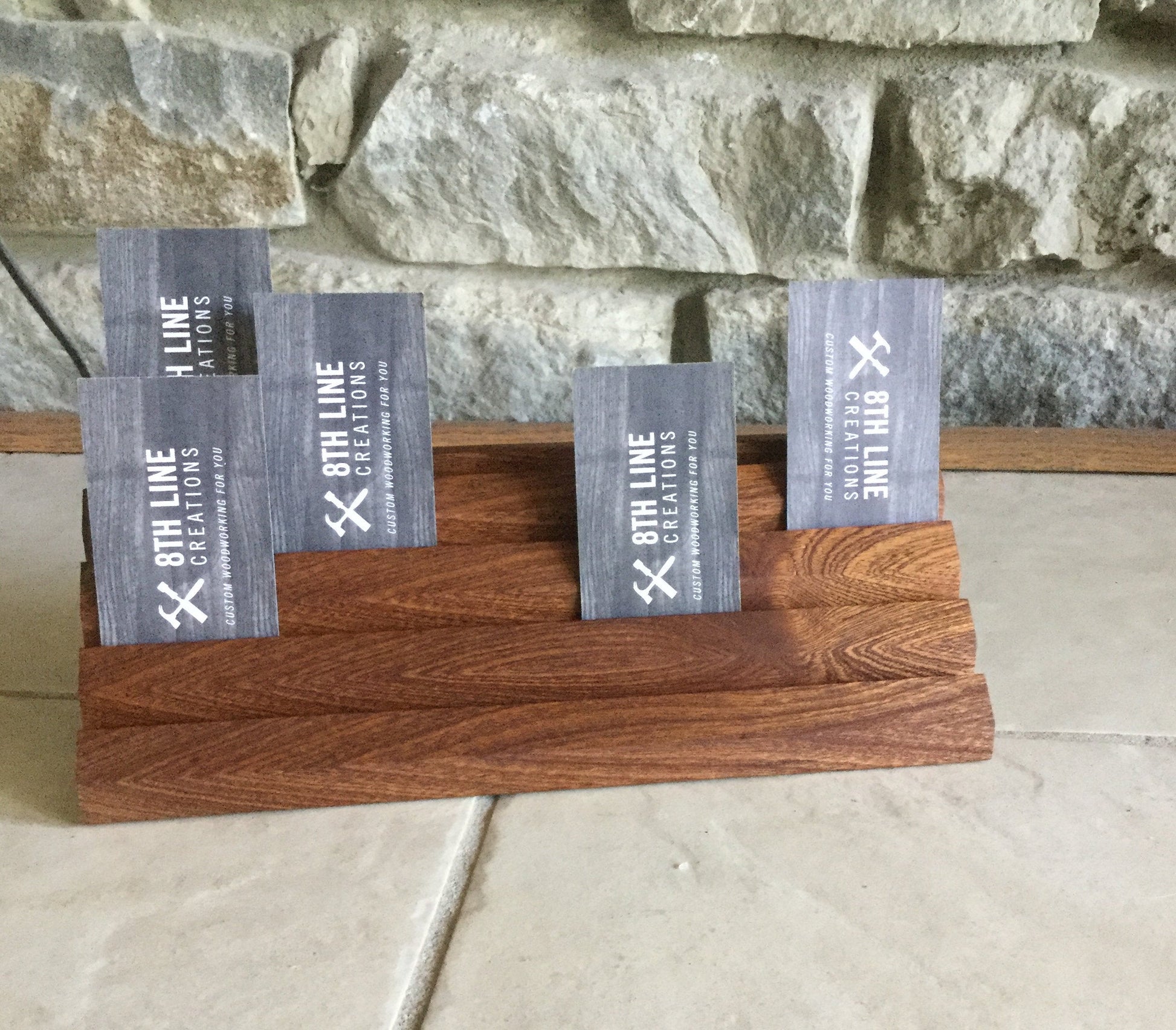 Multiple Business Card Holder - 12 Card - Mahogany Business Card Holders 8th Line Creations