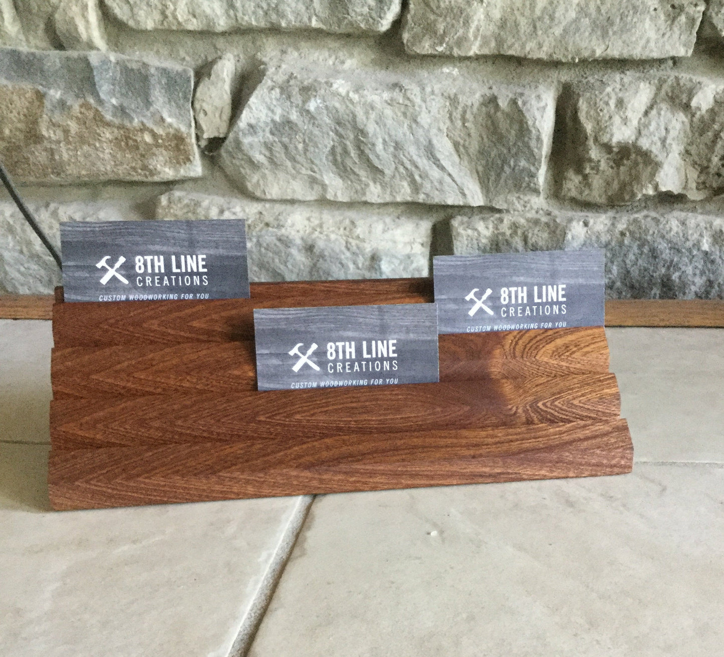 Multiple Business Card Holder - 12 Card - Mahogany Business Card Holders 8th Line Creations