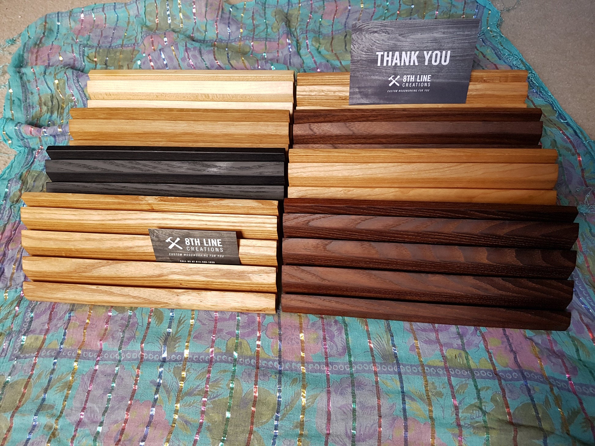 Multiple Business Card Holder - 12 Card - Mahogany Business Card Holders 8th Line Creations