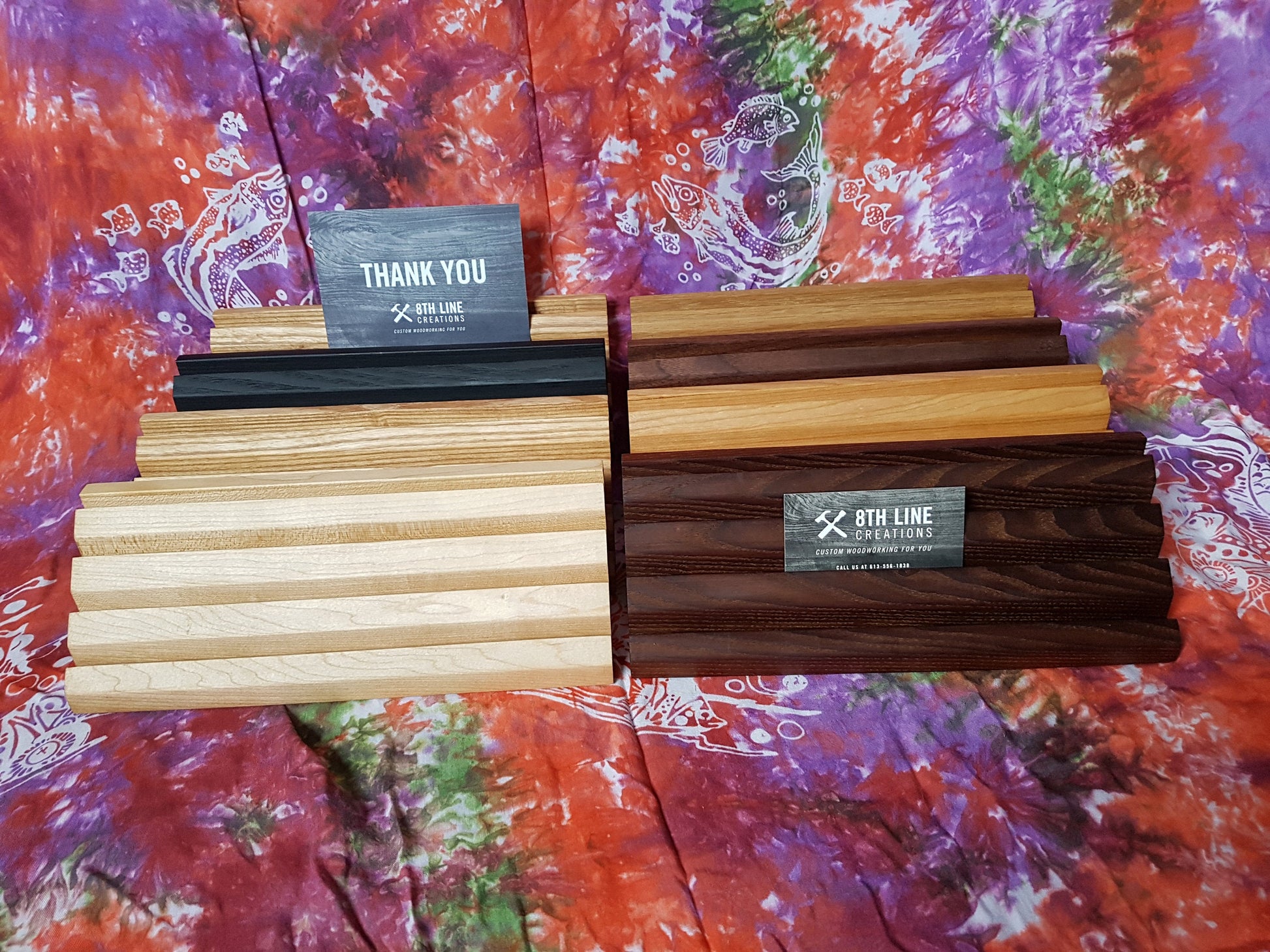 Multiple Business Card Holder - 12 Card - Mahogany Business Card Holders 8th Line Creations