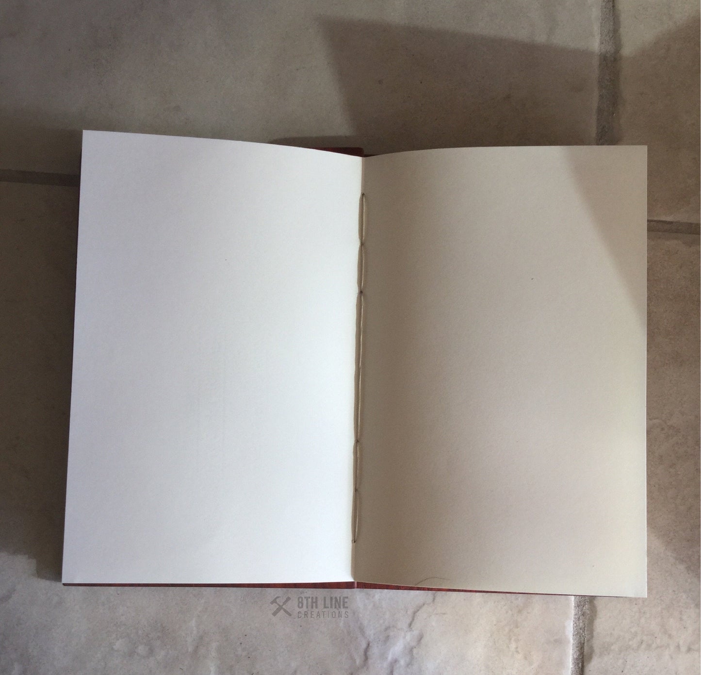 Personalized wooden notebook bucket list Coptic stitched made from padauk Custom Carved Diaries, Guest Books, Journals and Notebooks 8th Line Creations