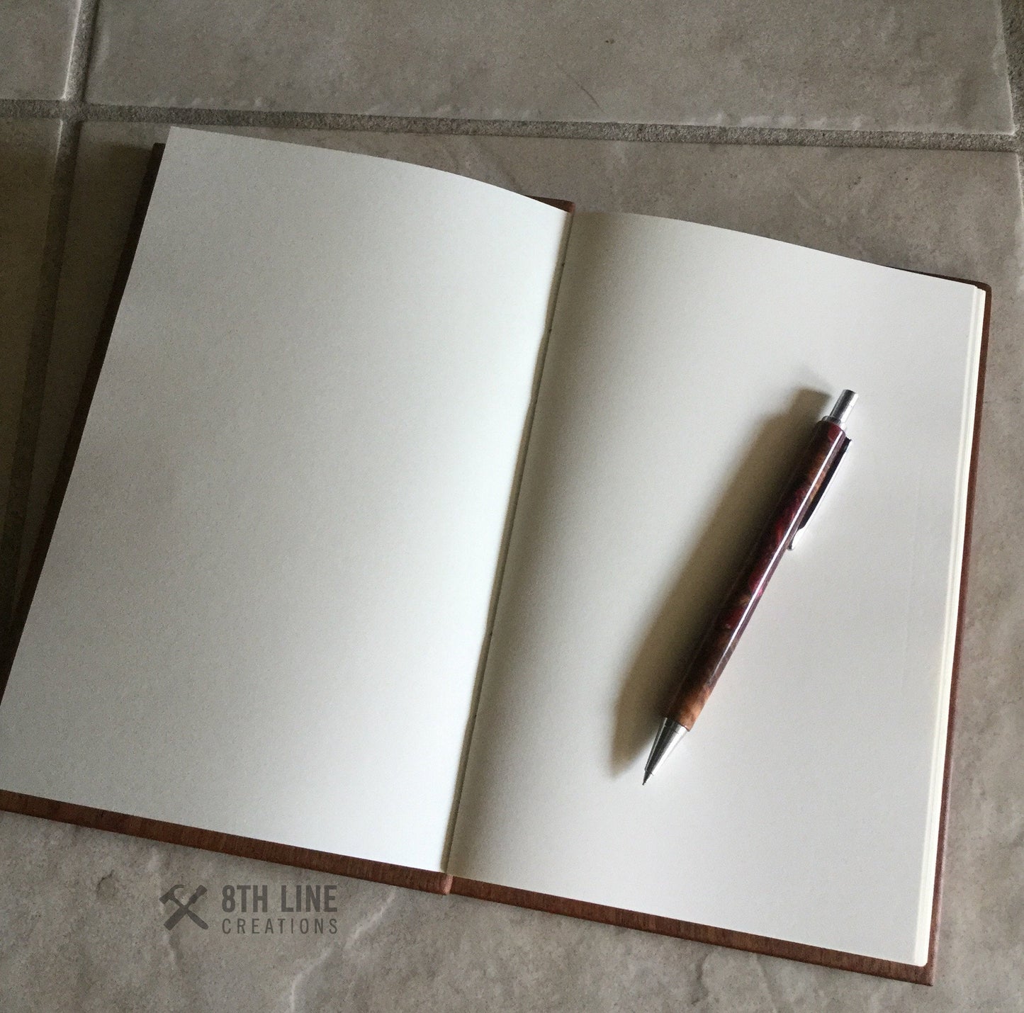 Personalised Diary / Journal - Sapele (Mahogany) Custom Carved Diaries, Guest Books, Journals and Notebooks 8th Line Creations