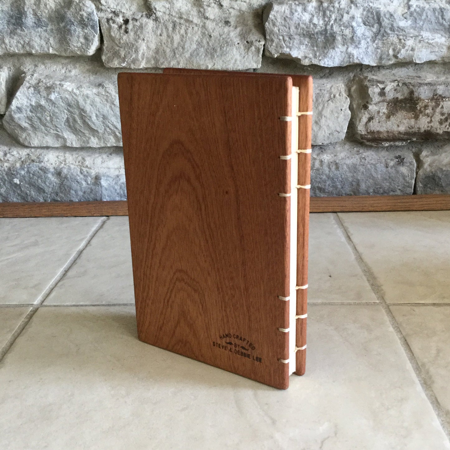 Personalized Bucket List Journal / Diary - Sapele (Mahogany) - Coptic Stitched Custom Carved Diaries, Guest Books, Journals and Notebooks 8th Line Creations 