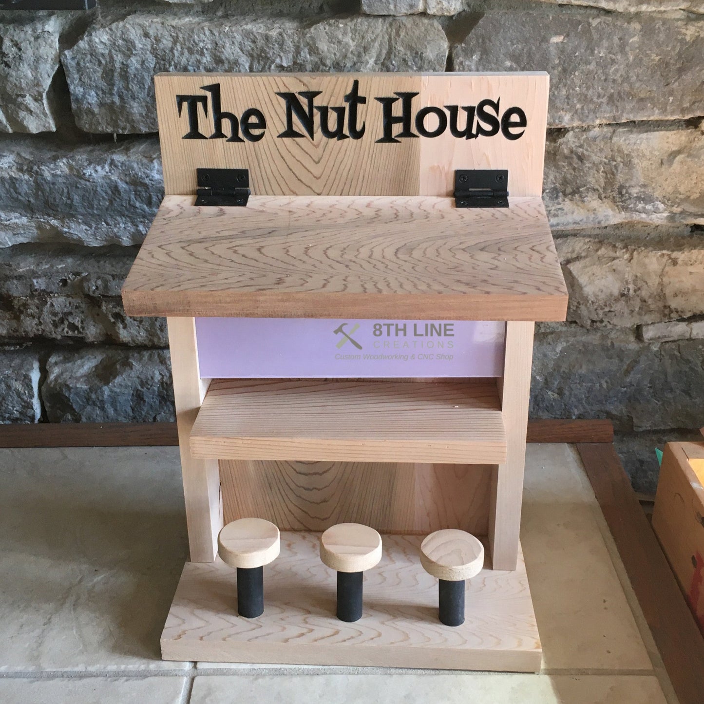 Personalized Chipmunk Feeder, squirrel feeder, Nut Bar, bird feeder, unique Father's day gift 'Nut Bar' Chipmunk feeder 8th Line Creations
