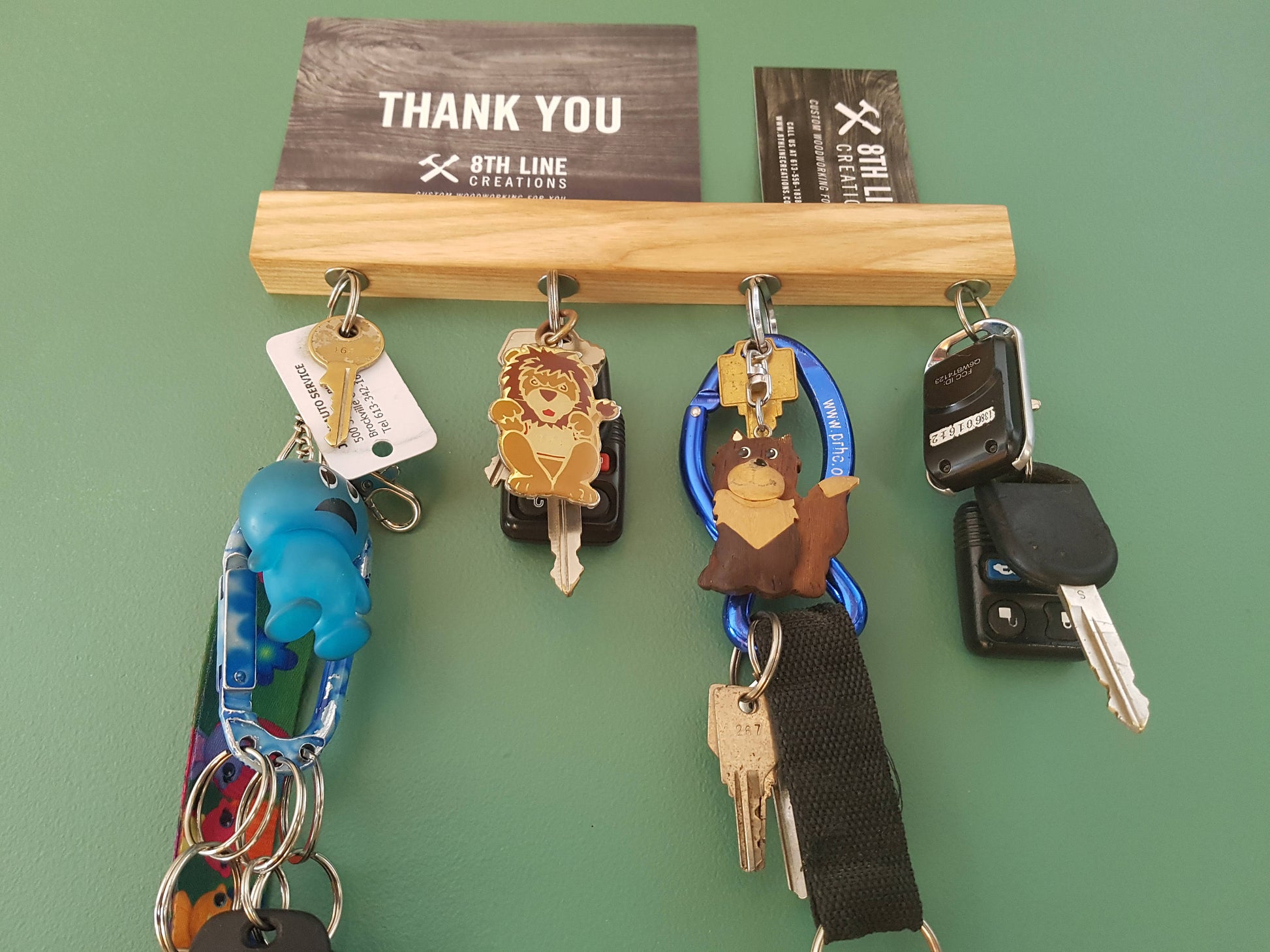 Wall Mounted magnetic Key Holder - Ash - 9" Magnetic Key Racks 8th Line Creations