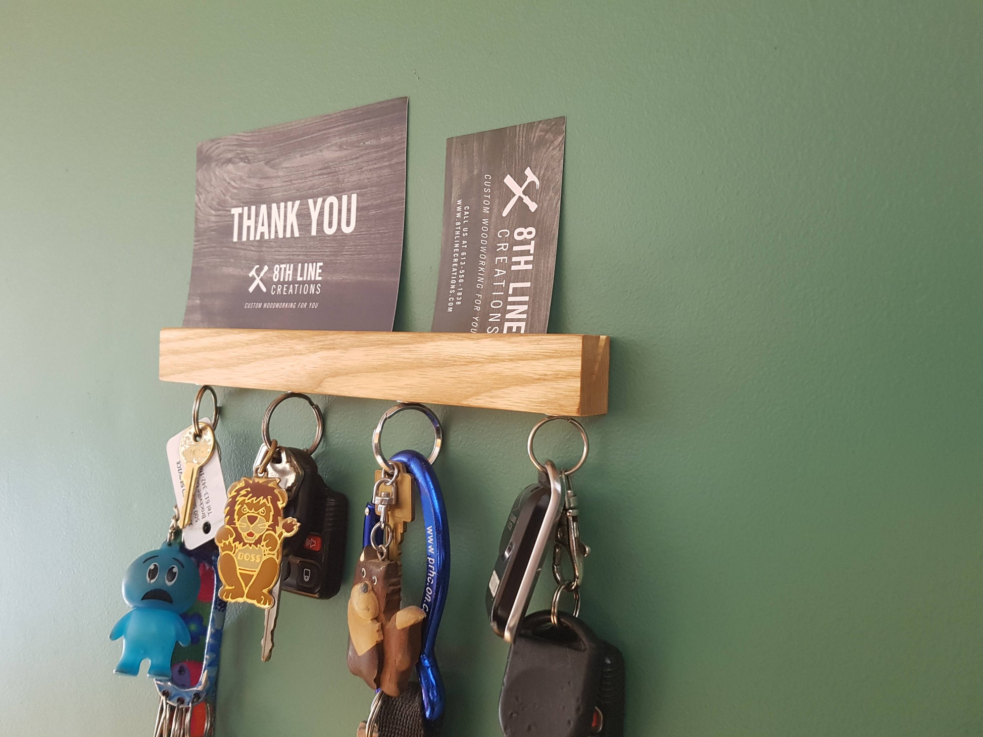 Wall Mounted magnetic Key Holder - Ash - 9" Magnetic Key Racks 8th Line Creations