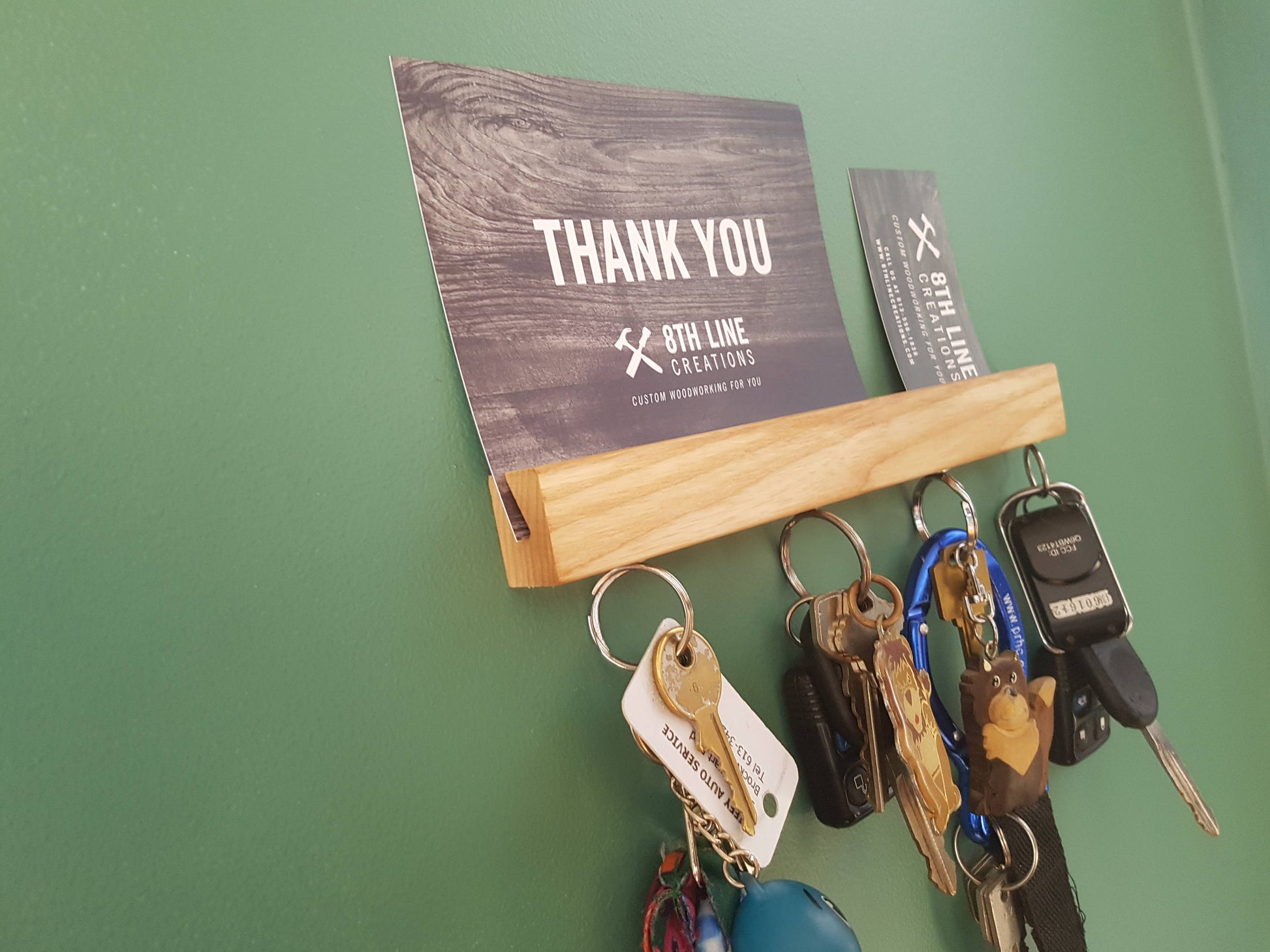Wall Mounted magnetic Key Holder - Ash - 9" Magnetic Key Racks 8th Line Creations