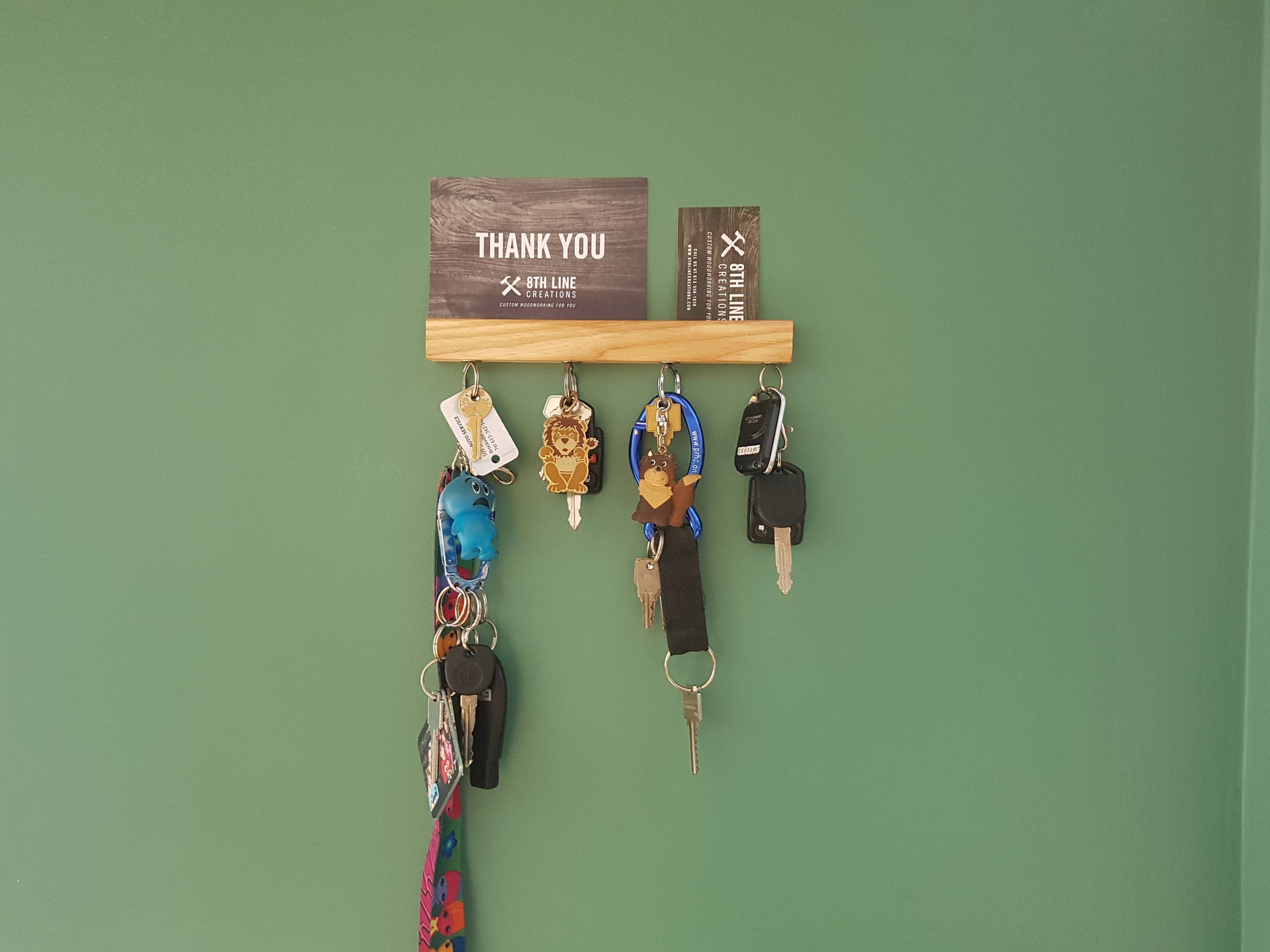 Wall Mounted magnetic Key Holder - Ash - 9" Magnetic Key Racks 8th Line Creations