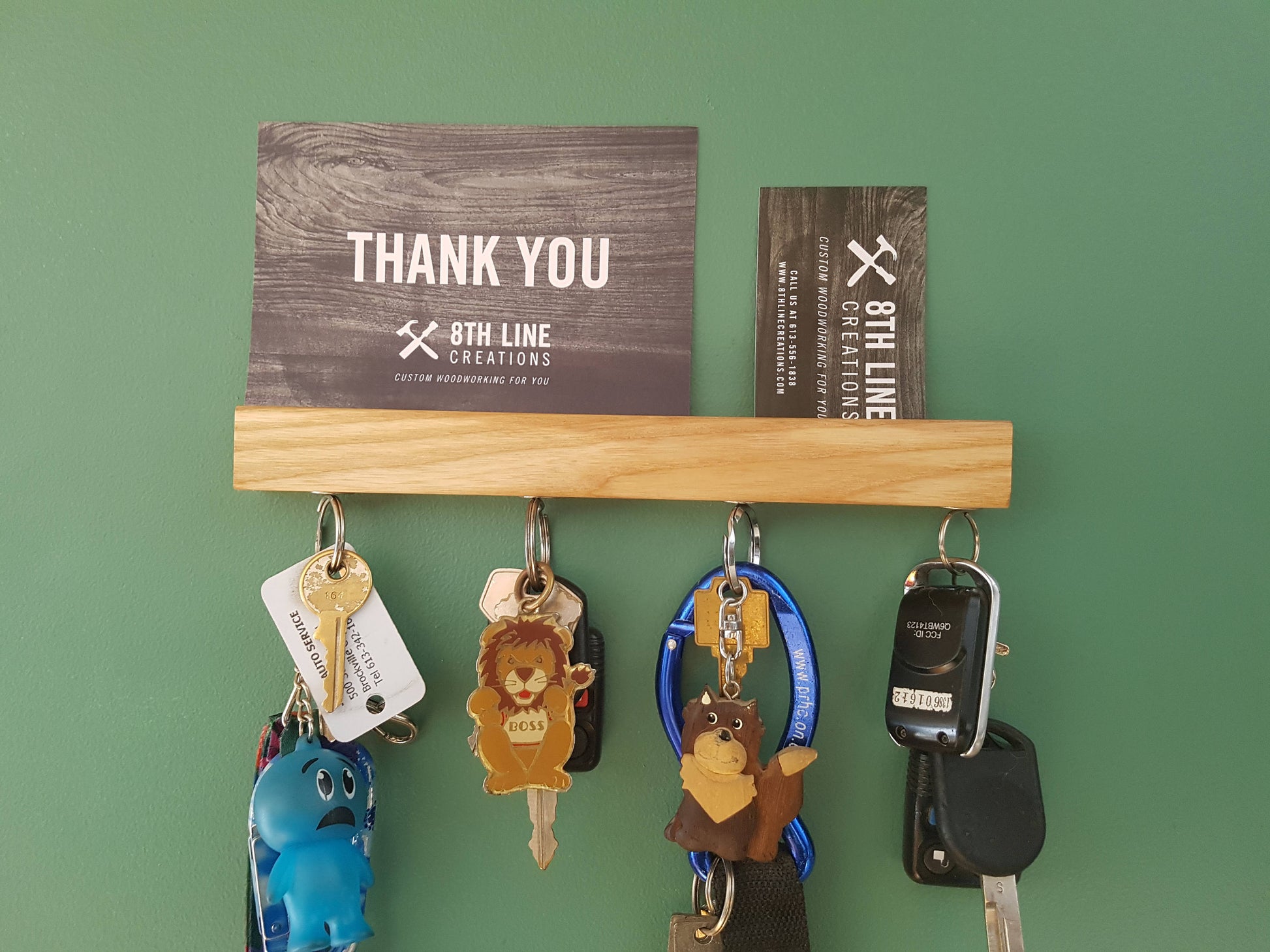 Wall Mounted magnetic Key Holder - Ash - 9" Magnetic Key Racks 8th Line Creations