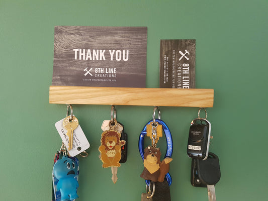 Wall Mounted magnetic Key Holder - Ash - 9" Magnetic Key Racks 8th Line Creations