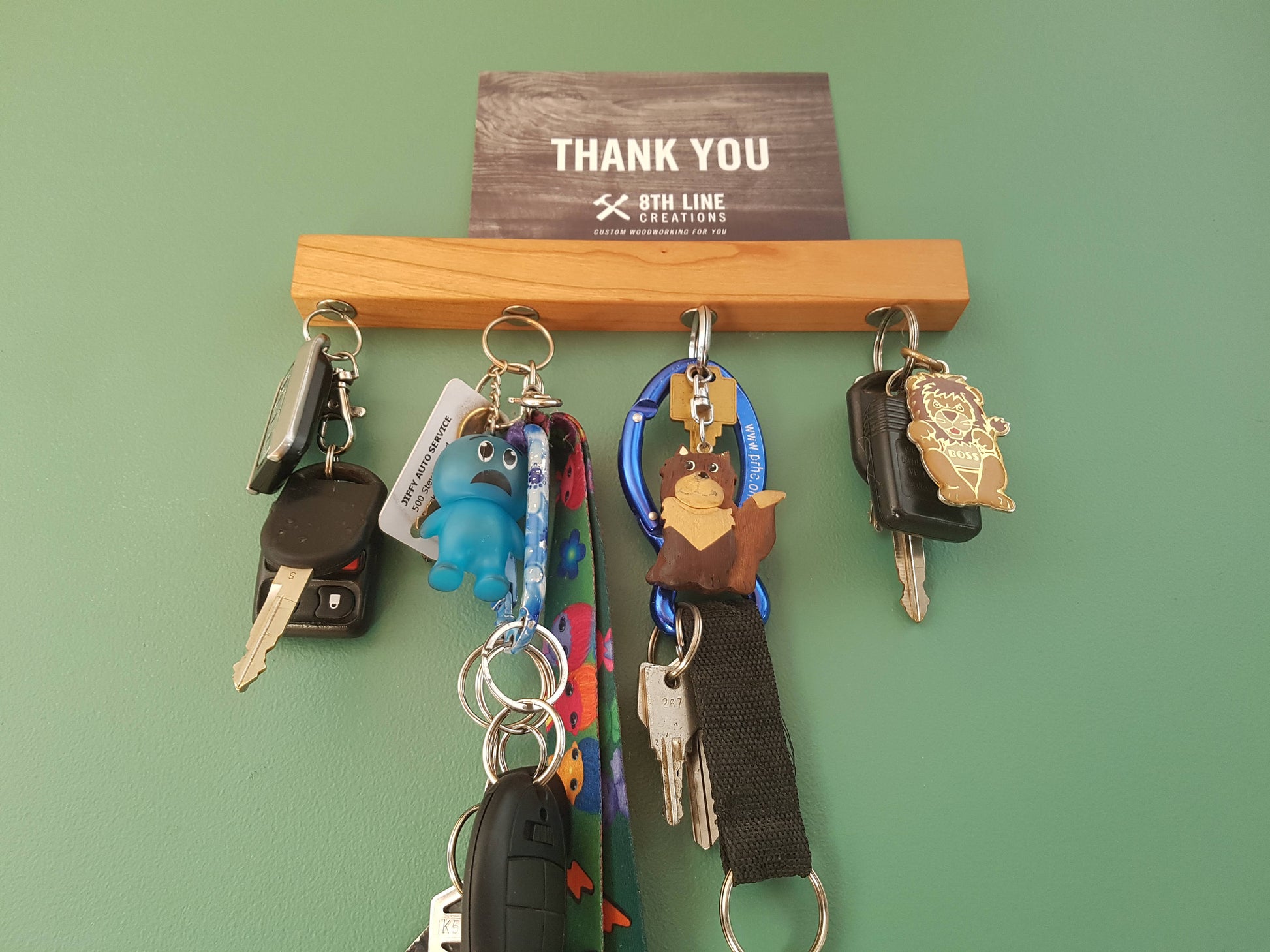 Wall Mounted magnetic Key Holder - Ash - 9" Magnetic Key Racks 8th Line Creations