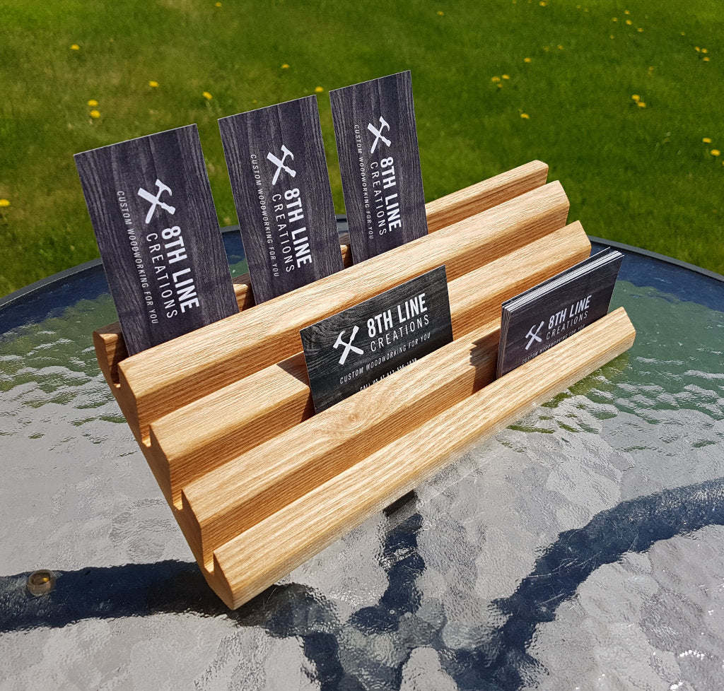 Wood Business Card Holder - 12 Card - Ash Business Card Stands 8th Line Creations