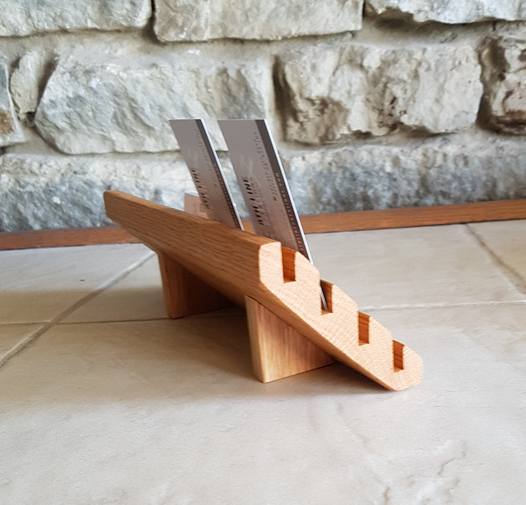 Wood Business Card Holder - 12 Card - Ash Business Card Stands 8th Line Creations