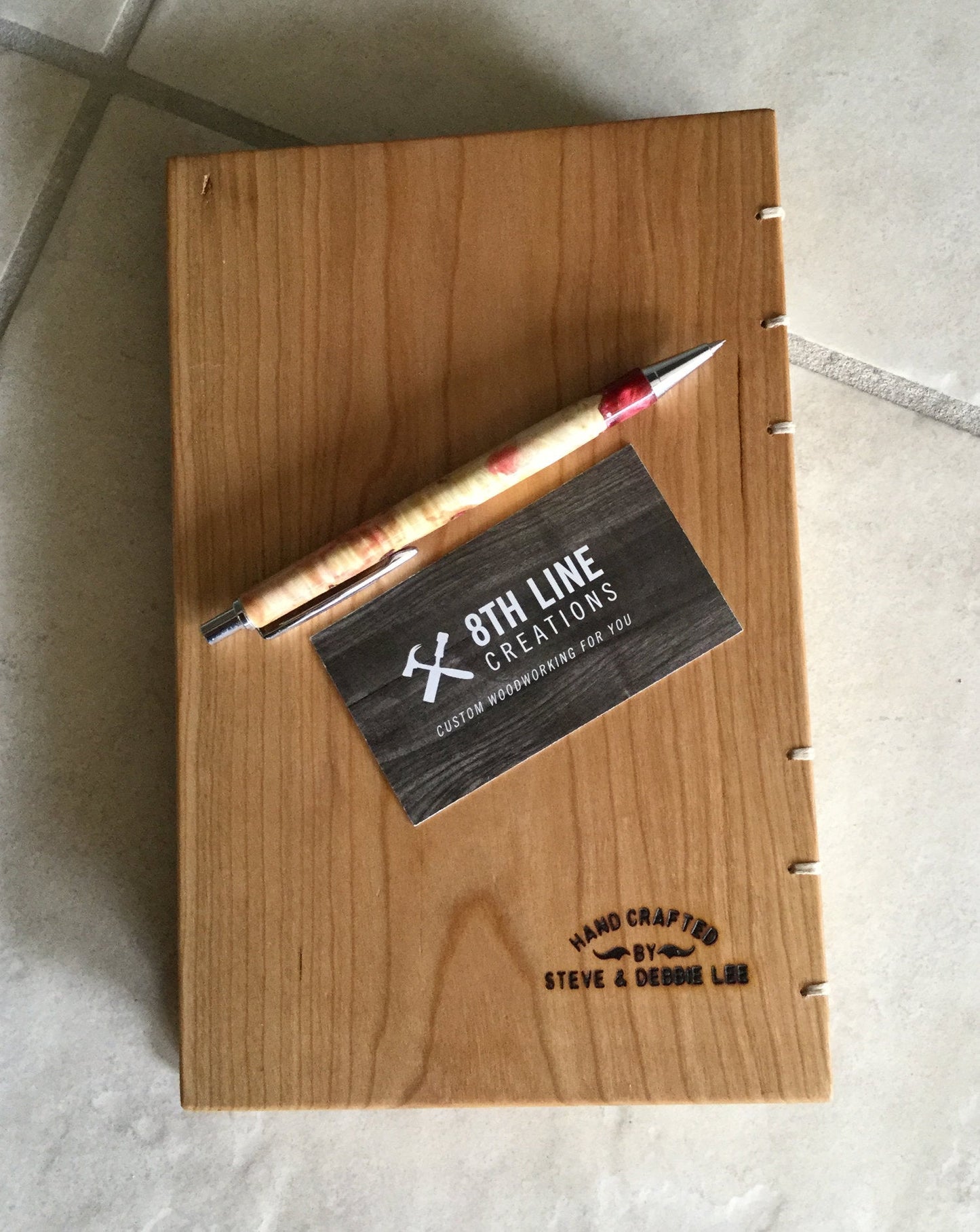 Wooden Journal / Diary / Notebook, Mother/s day gift - Cherry Wood Custom Carved Diaries, Guest Books, Journals and Notebooks 8th Line Creations