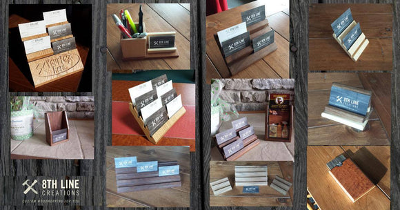 Handcrafted Wood Business Card Displays and Holders