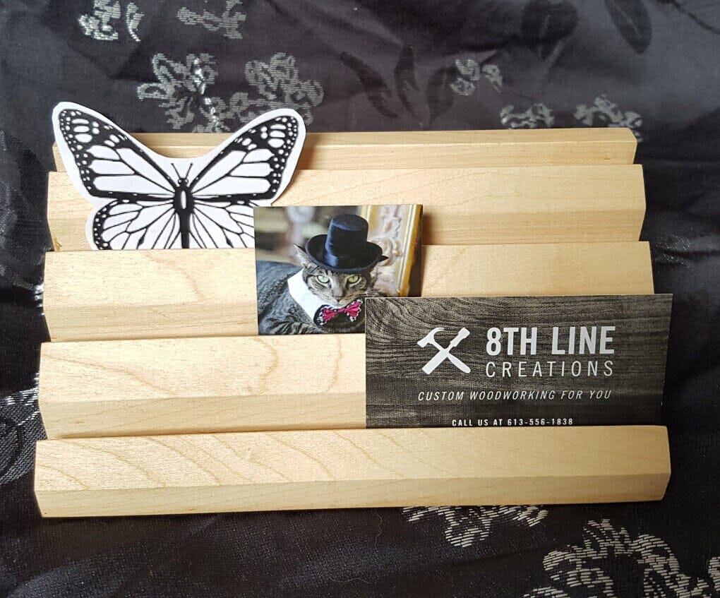 Multiple Business Card Holder , Business Card Stand , Gift Card Holder , Office Decor , business card displays , 4 tier , 8 Card , Black 8th Line Creations 