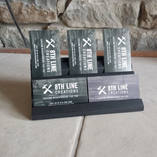 Multiple Business Card Holder , Business Card Stand , Gift Card Holder , Office Decor , business card displays , 4 tier , 8 Card , Black 8th Line Creations 