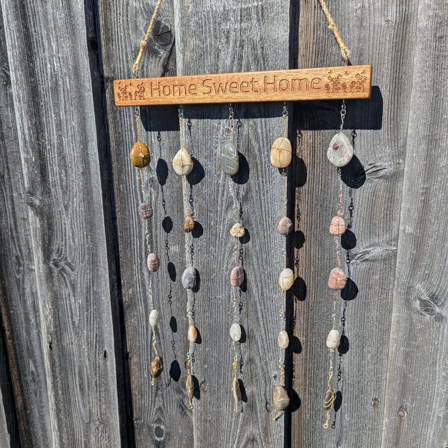 Rock Art Sun Catcher - Home Sweet Home Rock Art 8th Line Creations 