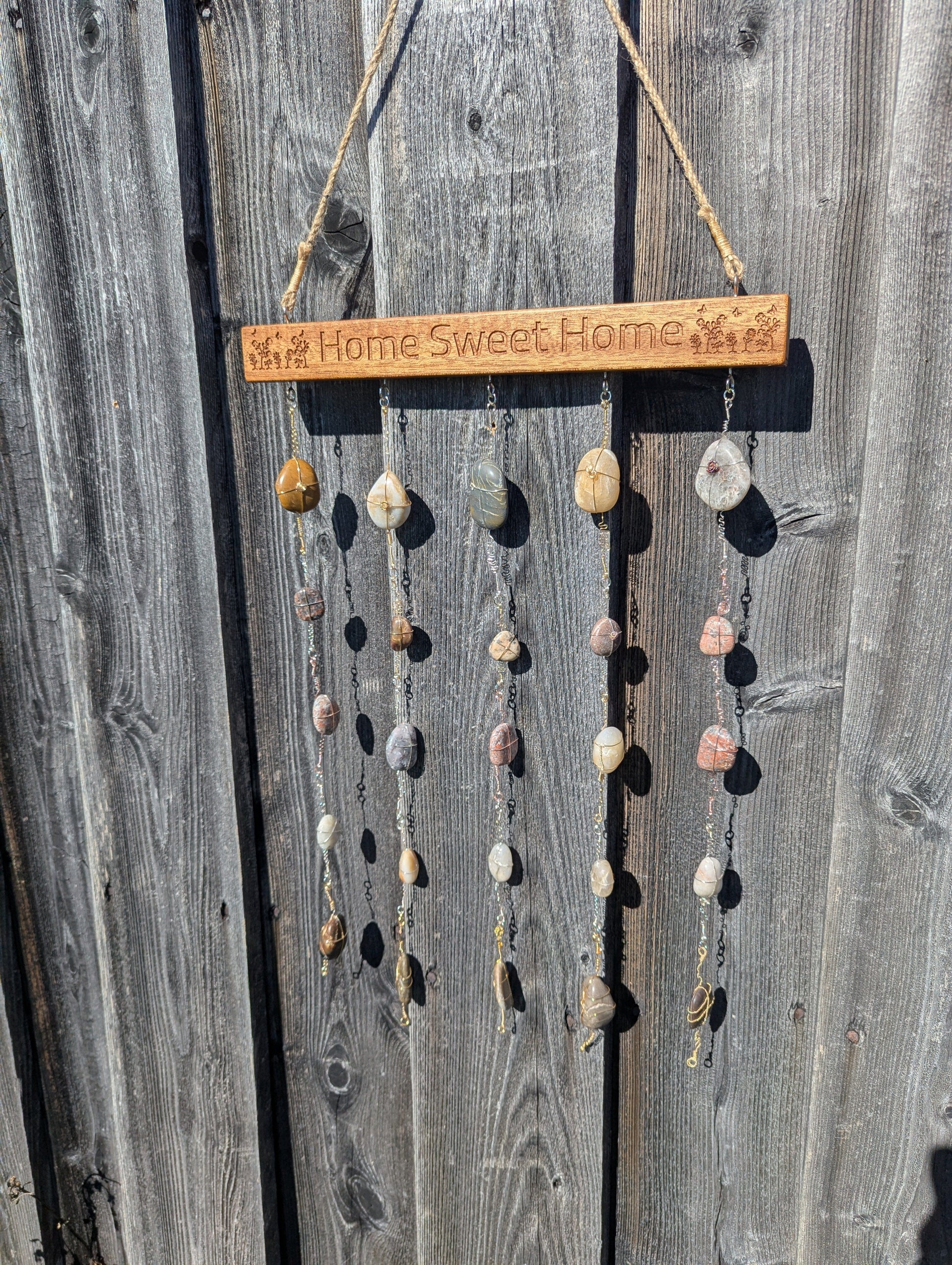 Rock Art Sun Catcher - Home Sweet Home Rock Art 8th Line Creations 