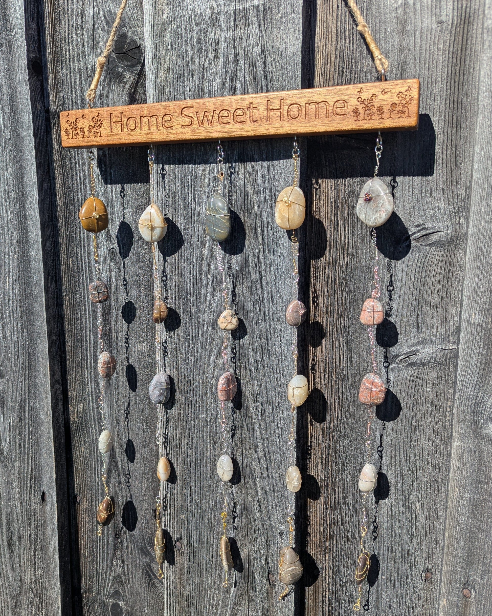 Rock Art Sun Catcher - Home Sweet Home Rock Art 8th Line Creations 