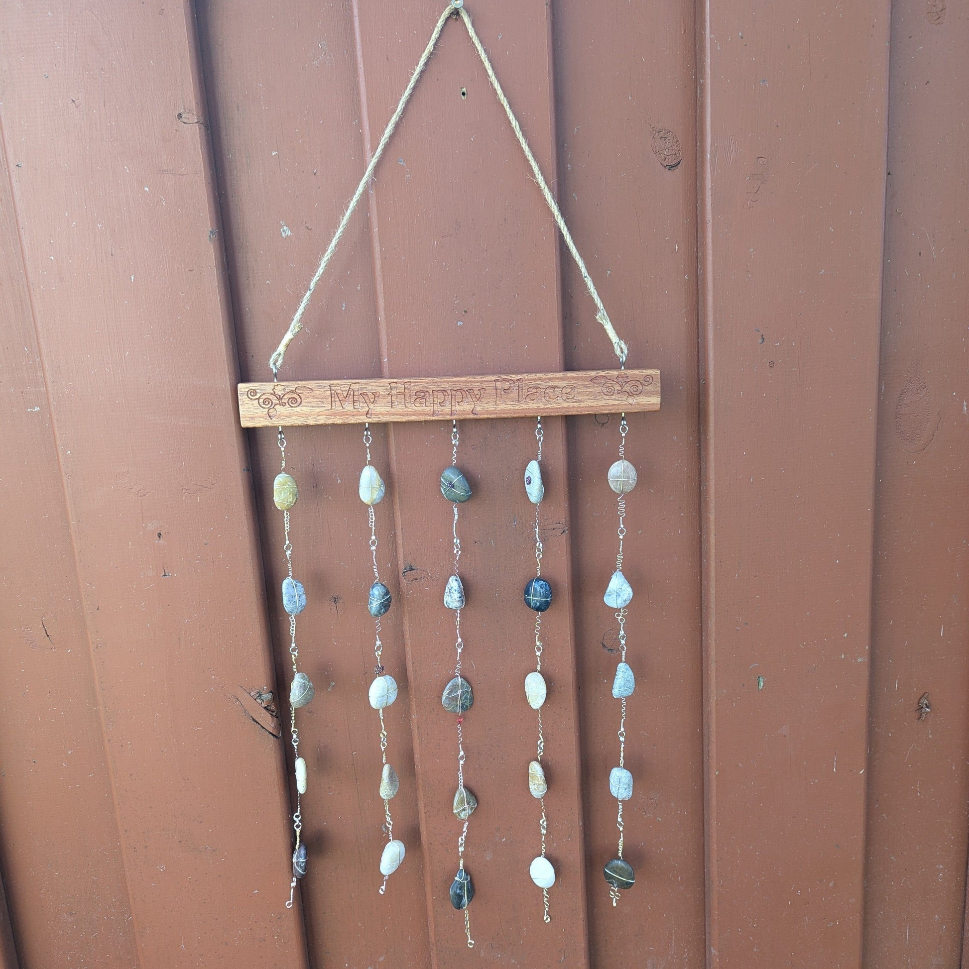 Rock Art Sun Catcher - My Happy Place Rock Art 8th Line Creations 
