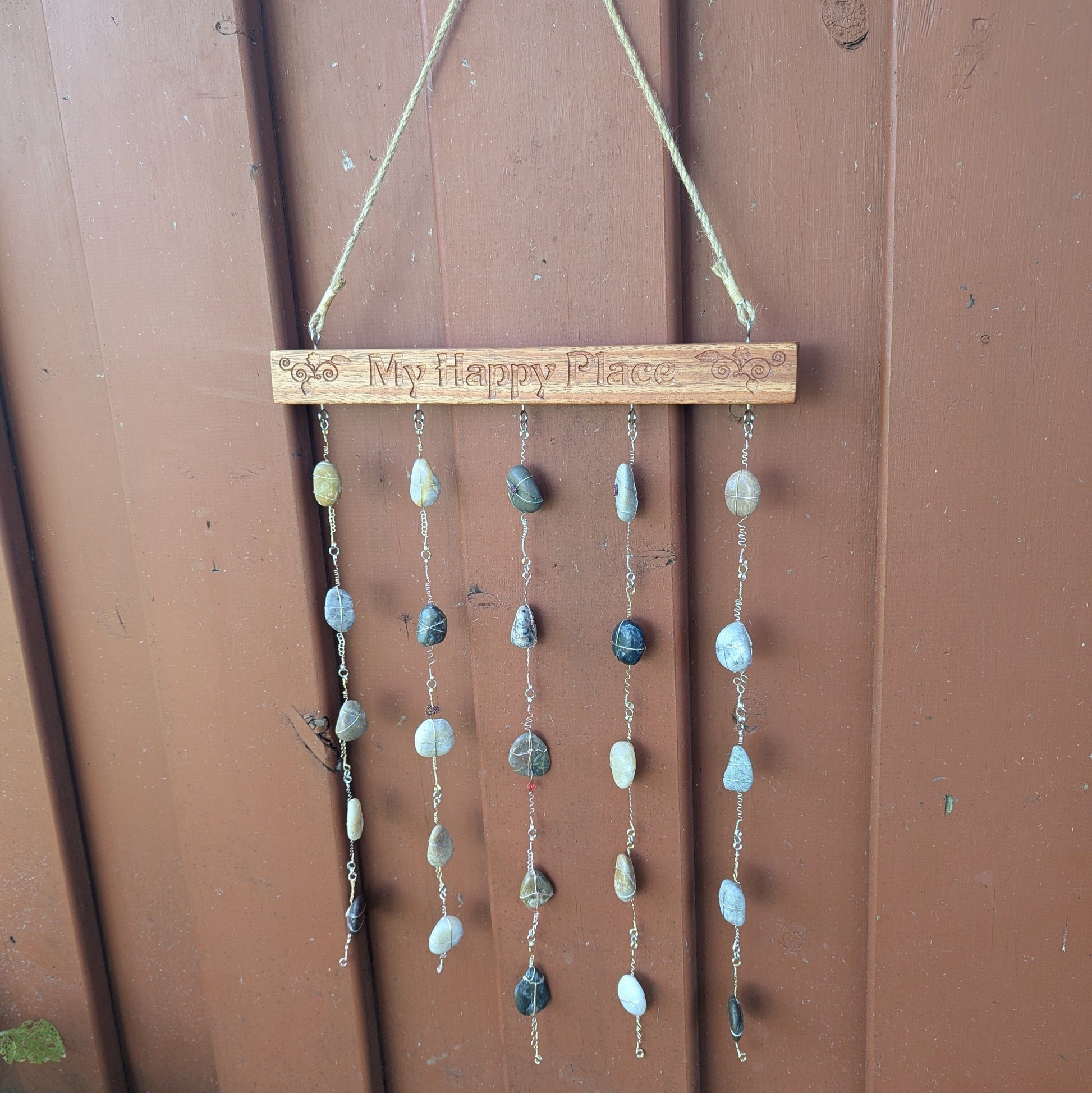 Rock Art Sun Catcher - My Happy Place Rock Art 8th Line Creations 