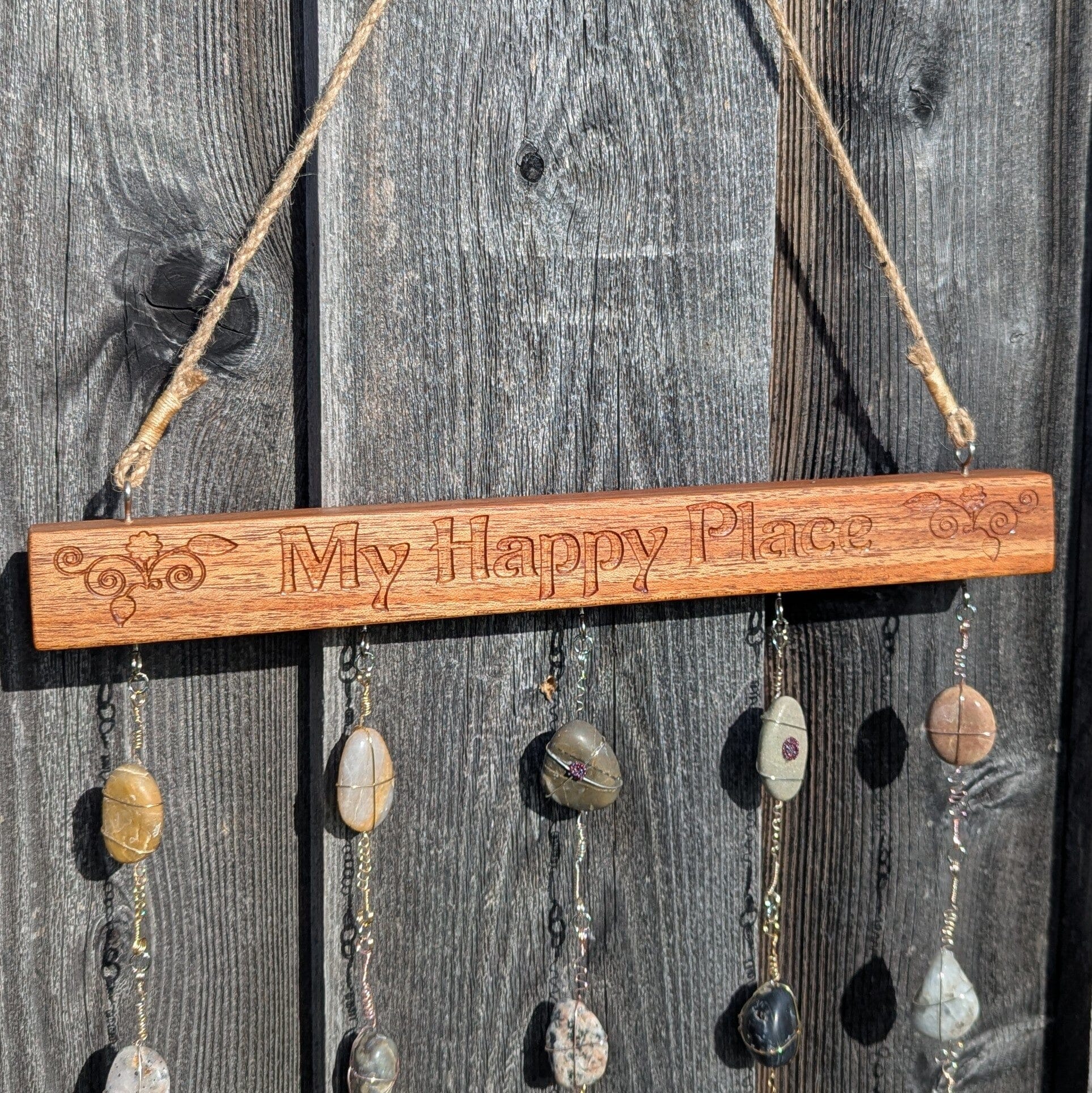 Rock Art Sun Catcher - My Happy Place Rock Art 8th Line Creations 