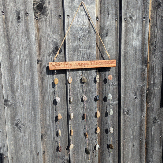 Rock Art Sun Catcher - My Happy Place Rock Art 8th Line Creations 