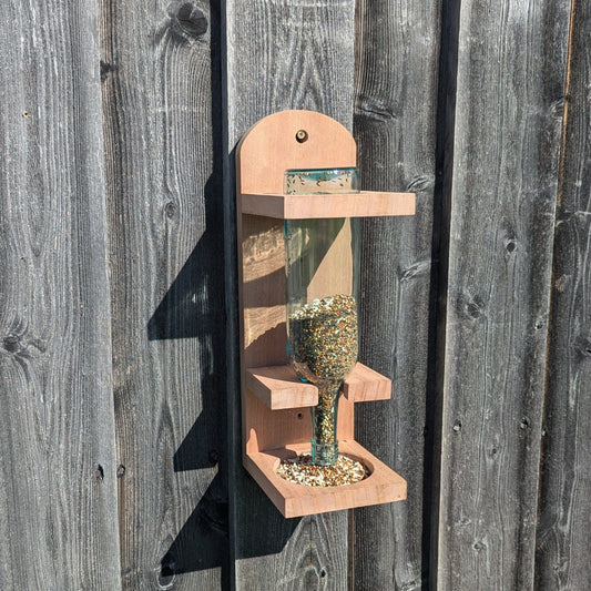 Wine bottle bird feeder 8th Line Creations 