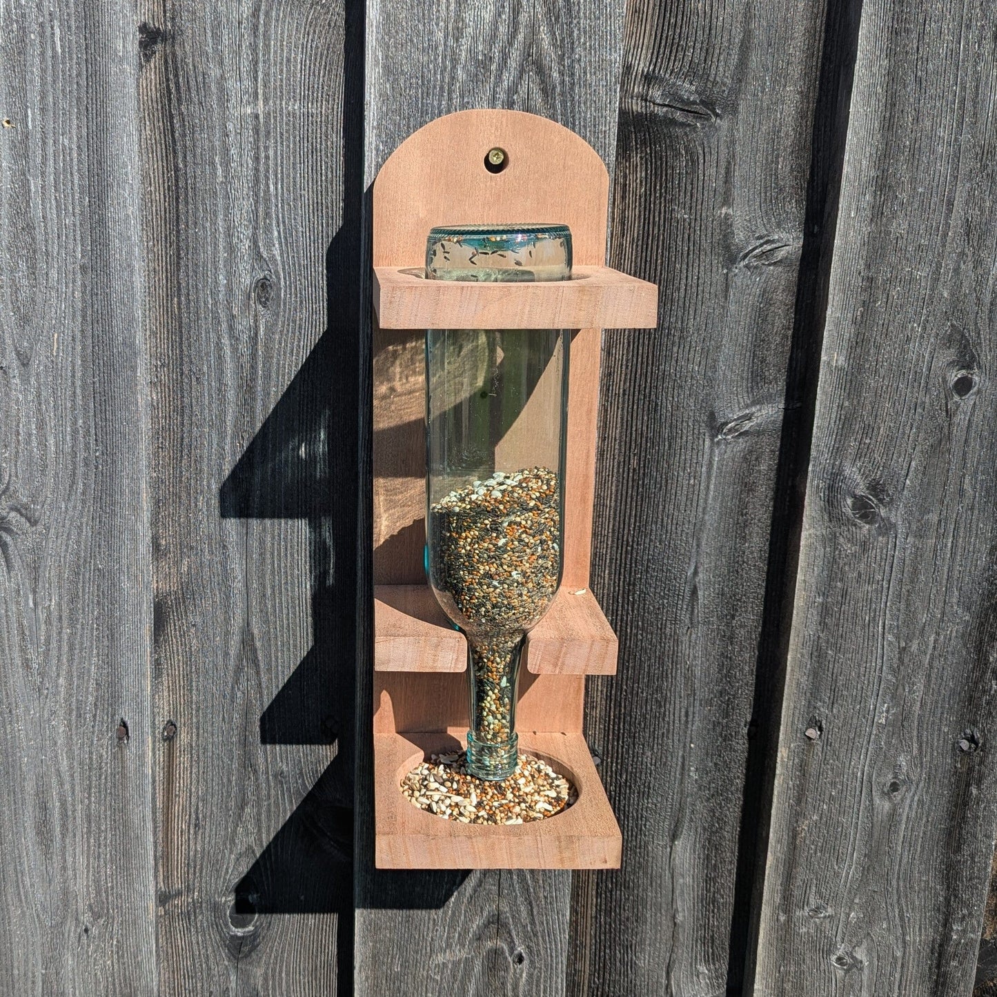 Wine bottle bird feeder 8th Line Creations 
