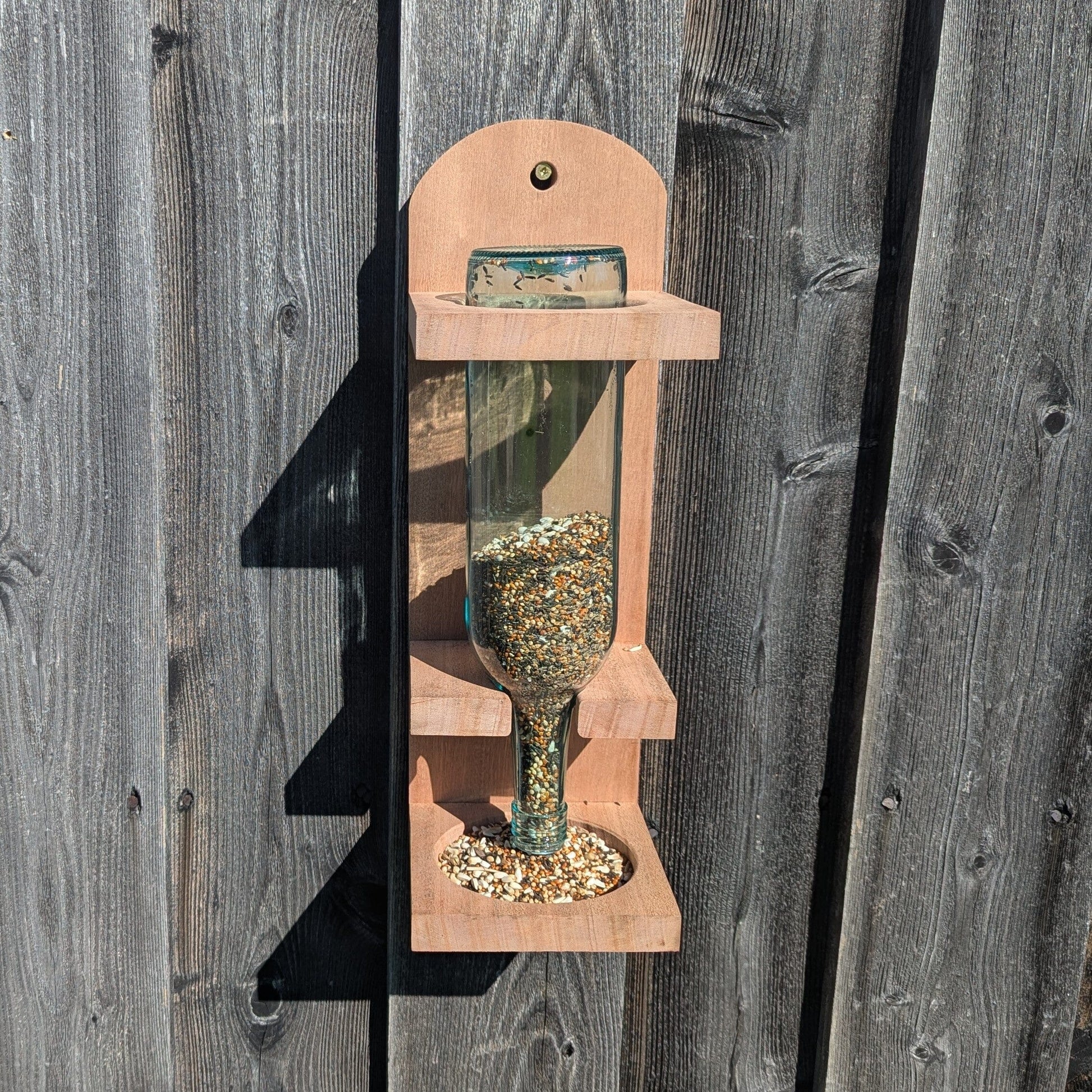 Wine bottle bird feeder 8th Line Creations 