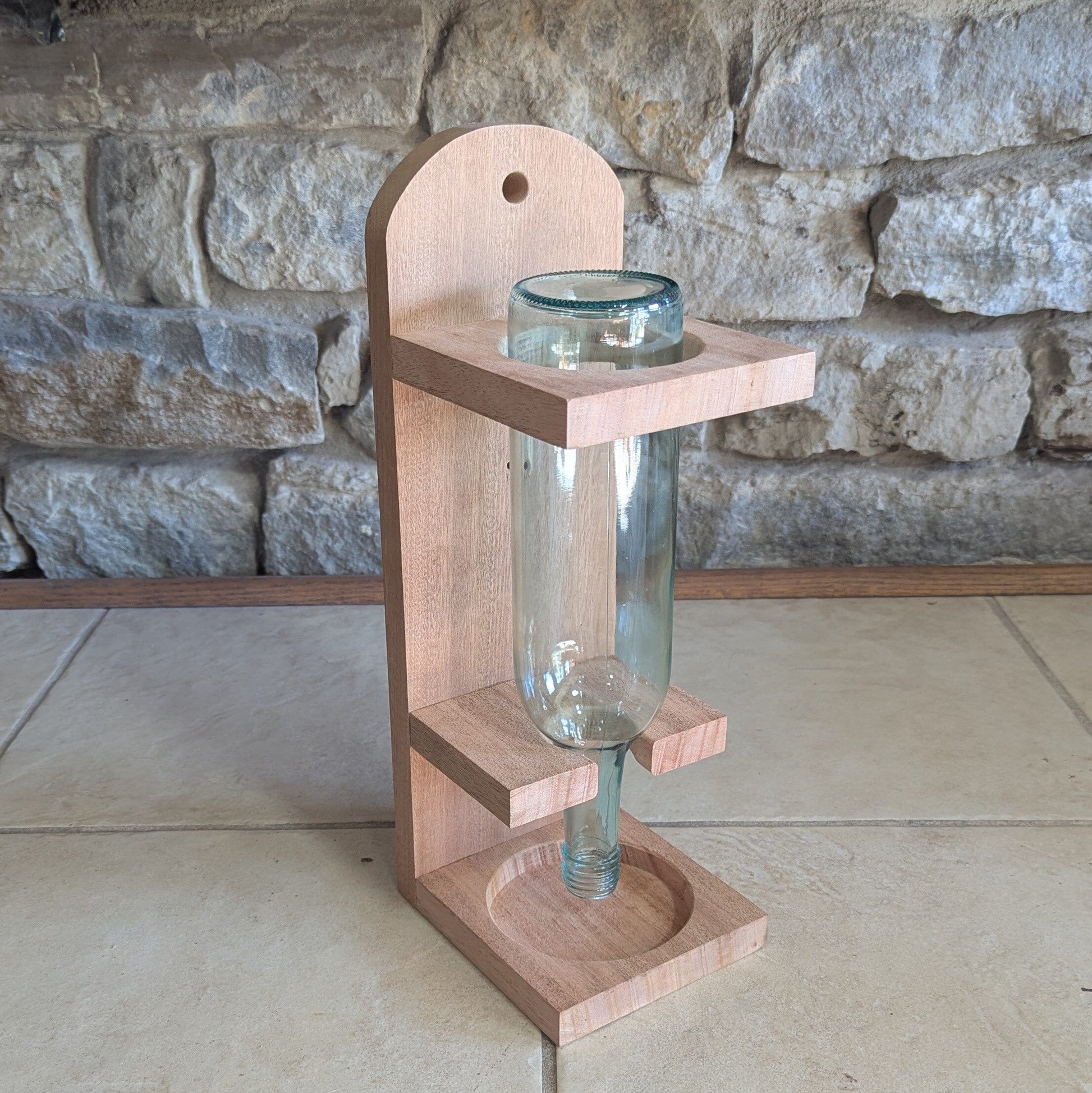 Wine bottle bird feeder 8th Line Creations 