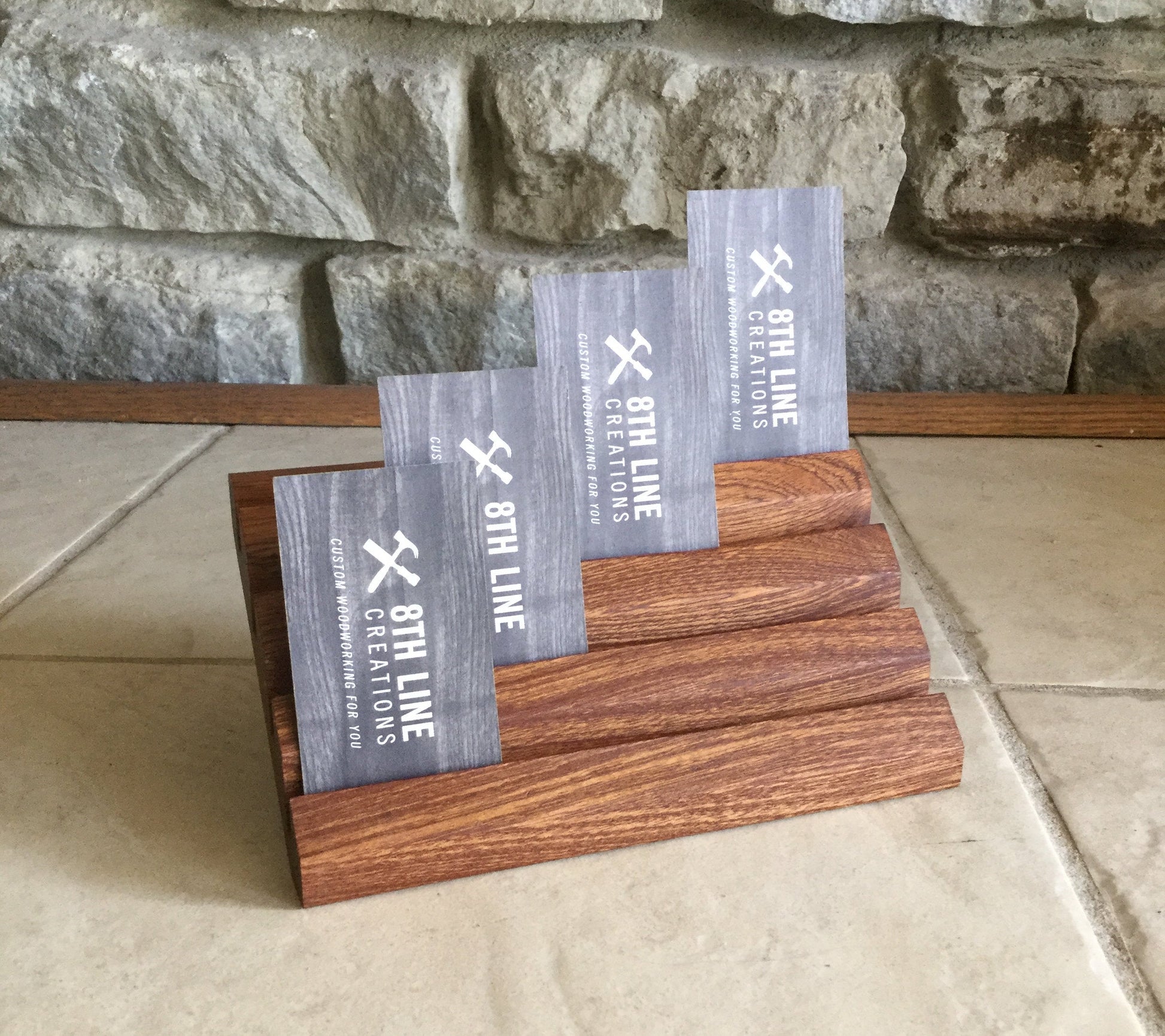 8 Card Business Card Holder - Made from Sapele (Mahogany) Business Card Holders 8th Line Creations 