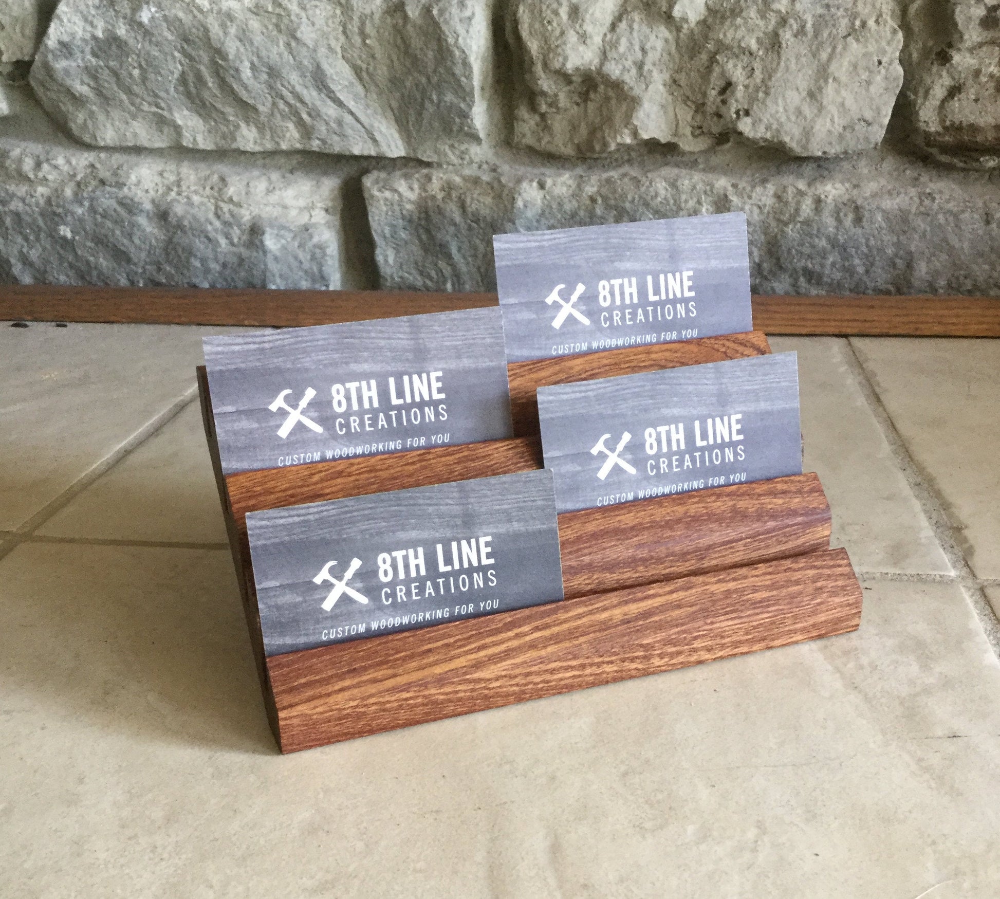8 Card Business Card Holder - Made from Sapele (Mahogany) Business Card Holders 8th Line Creations 