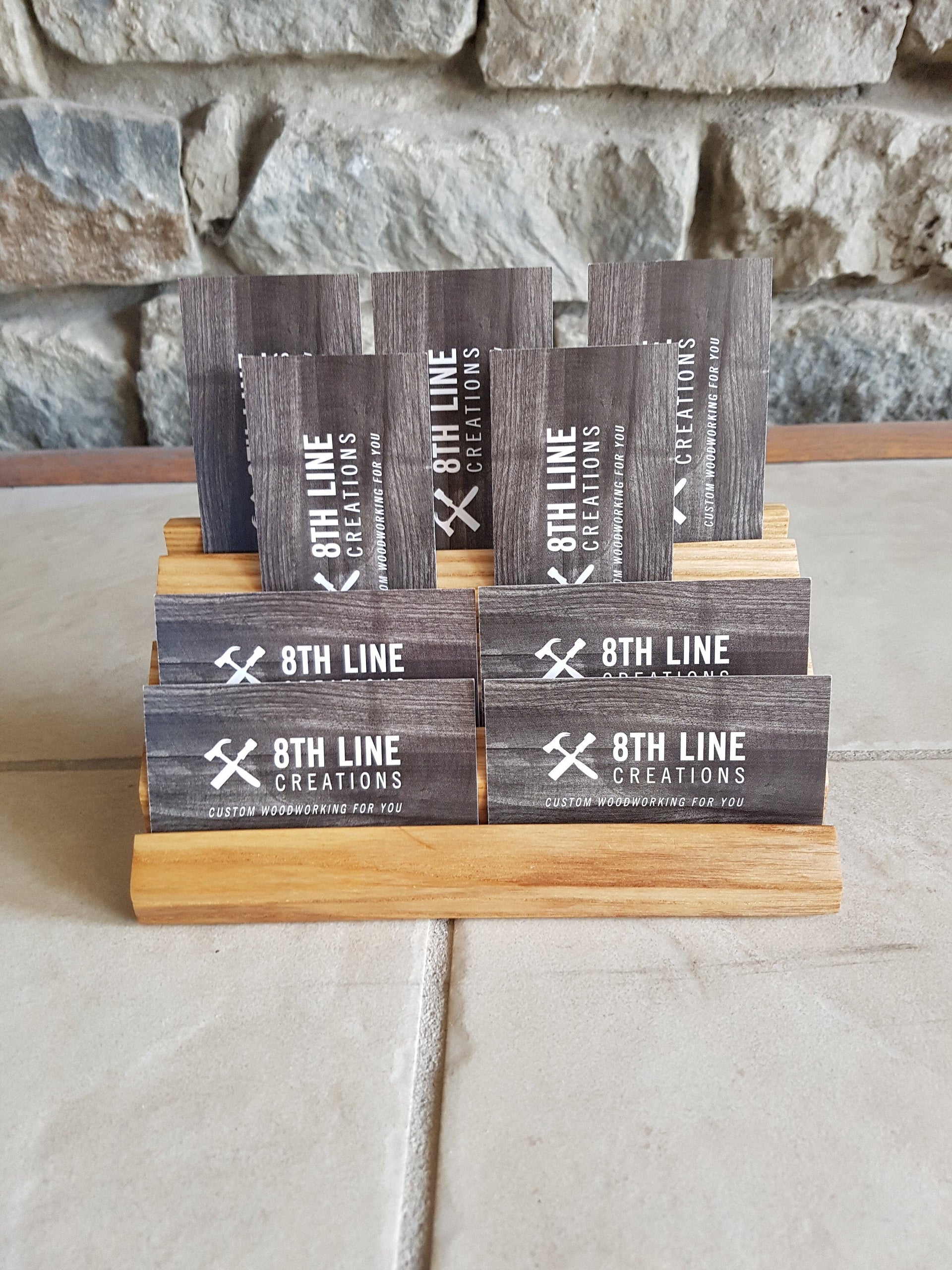 Business Card Display, Wood Business Card Stand ,Gift Card Display ,Gift Card Holder, Business Card Holder, Solid Ash, 8 Cards