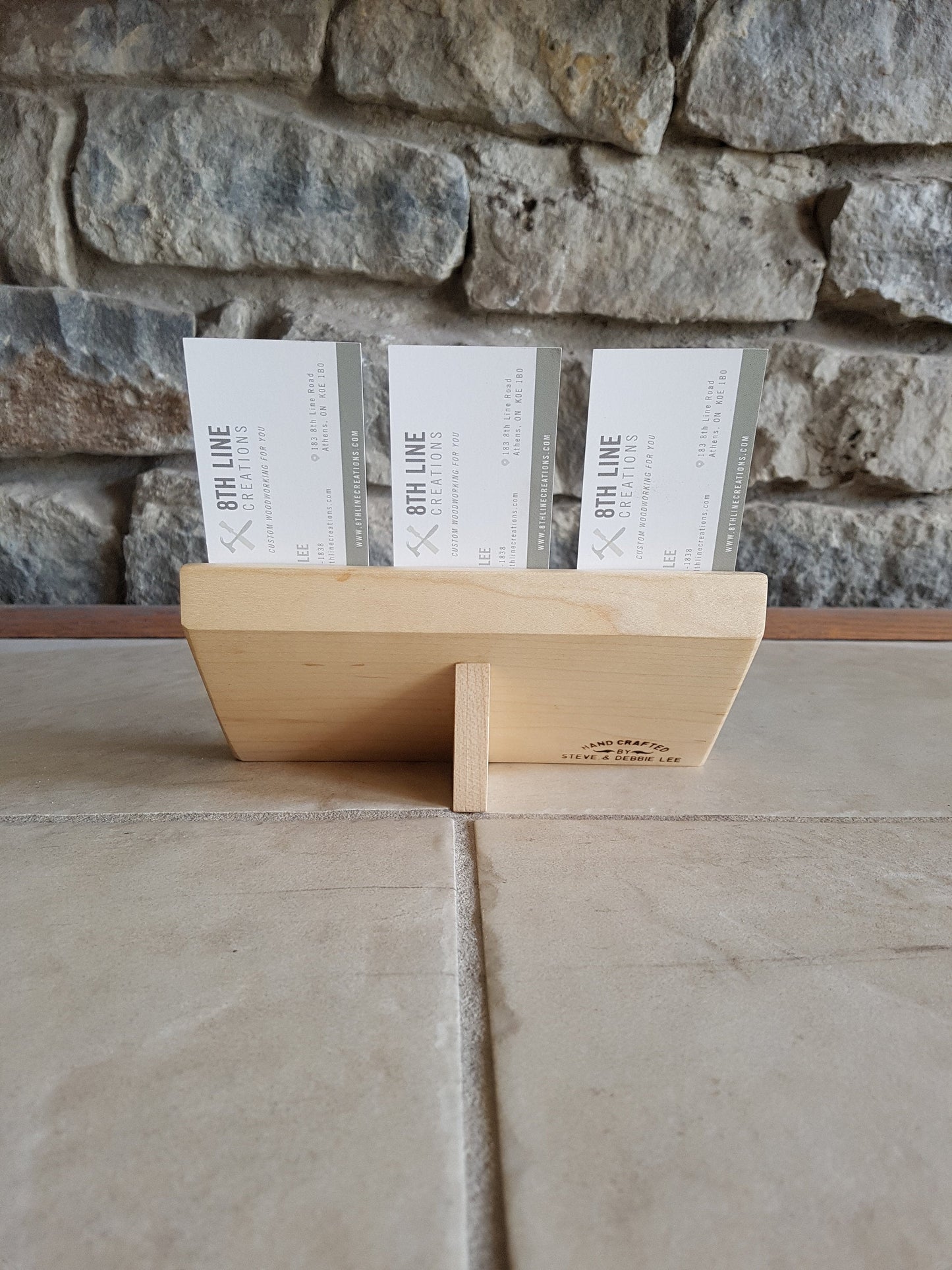 8 Card Wood Business Card Holder - Maple Business Card Holders 8th Line Creations 