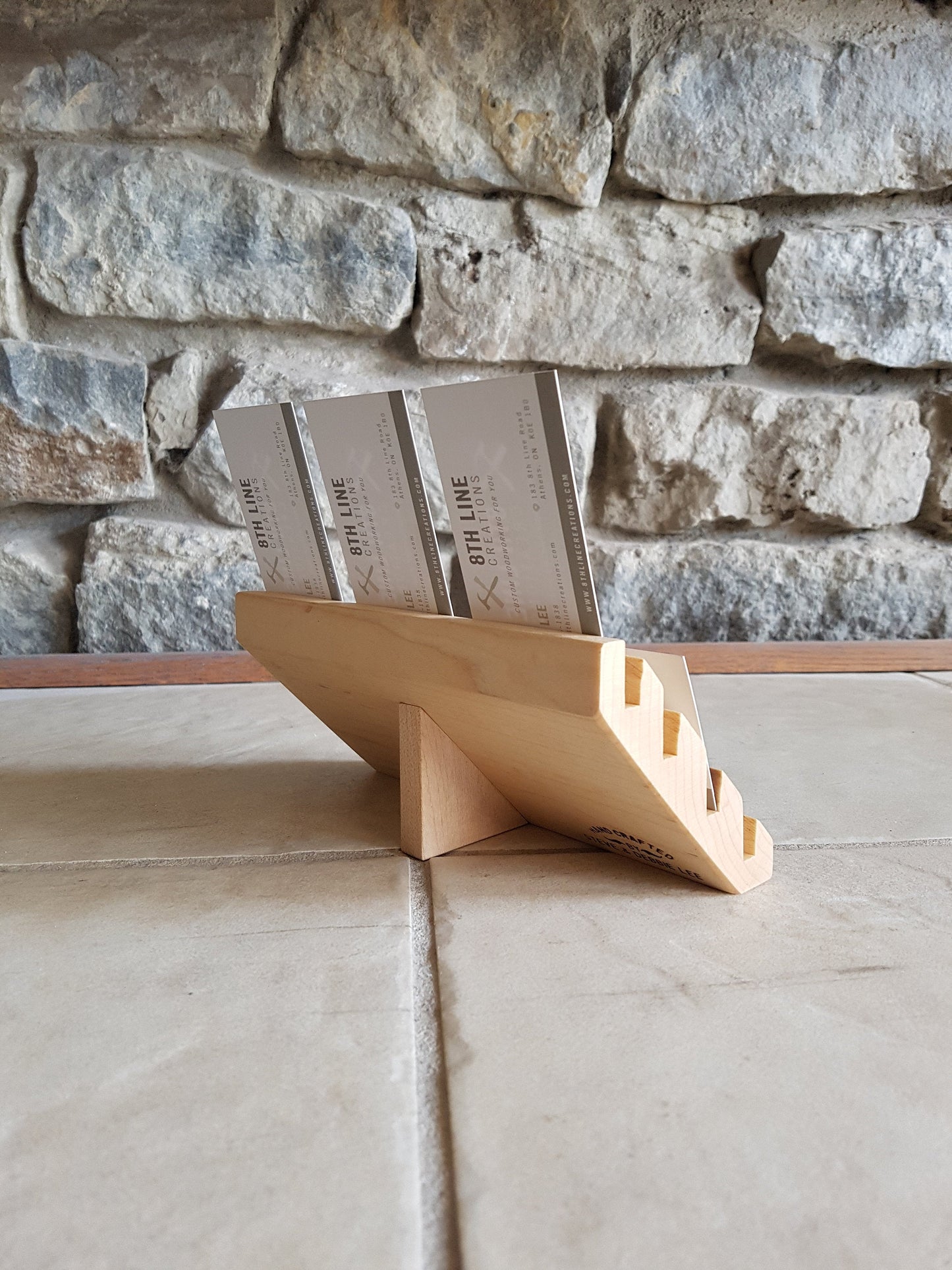 8 Card Wood Business Card Holder - Maple Business Card Holders 8th Line Creations 