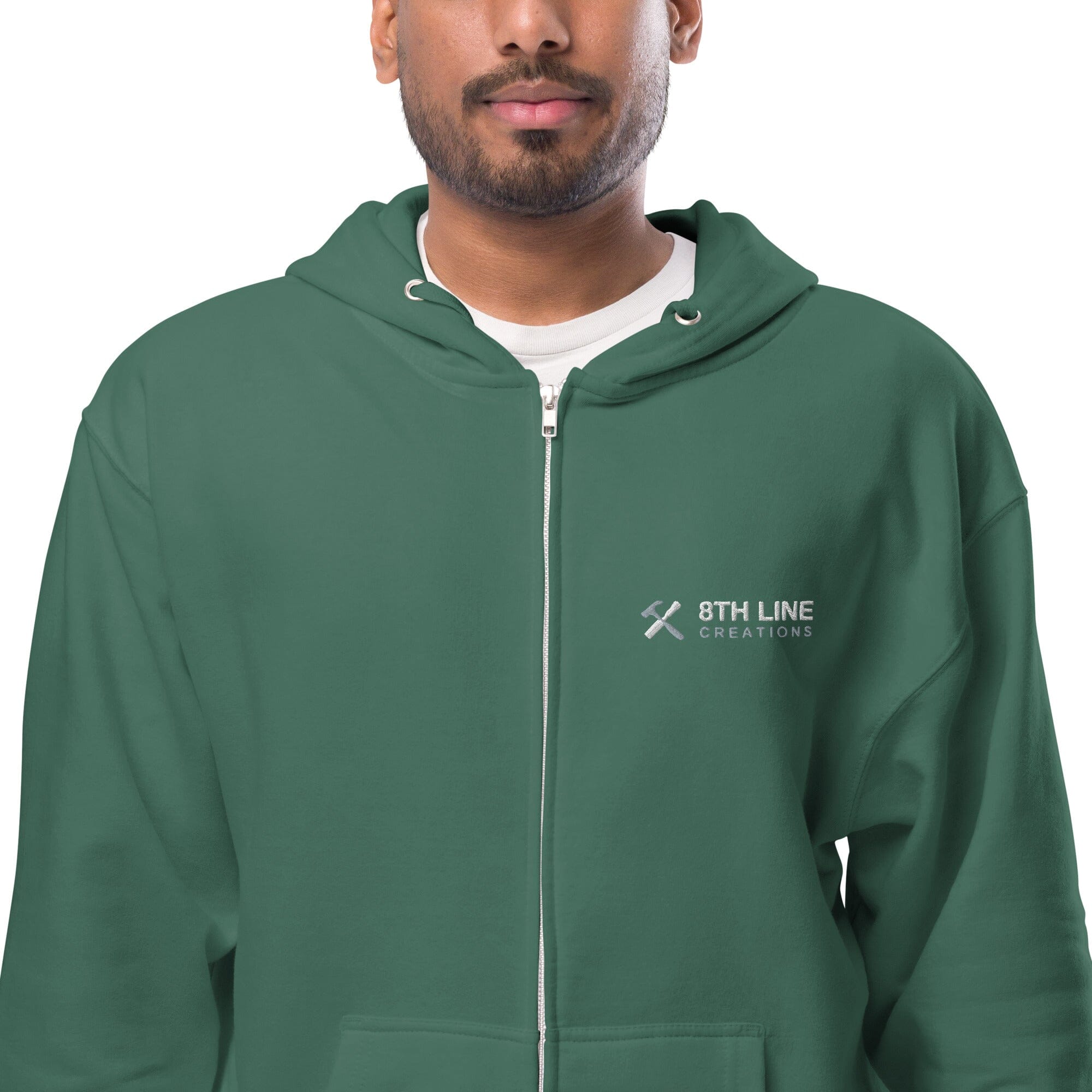 8th line Unisex fleece zip up hoodie