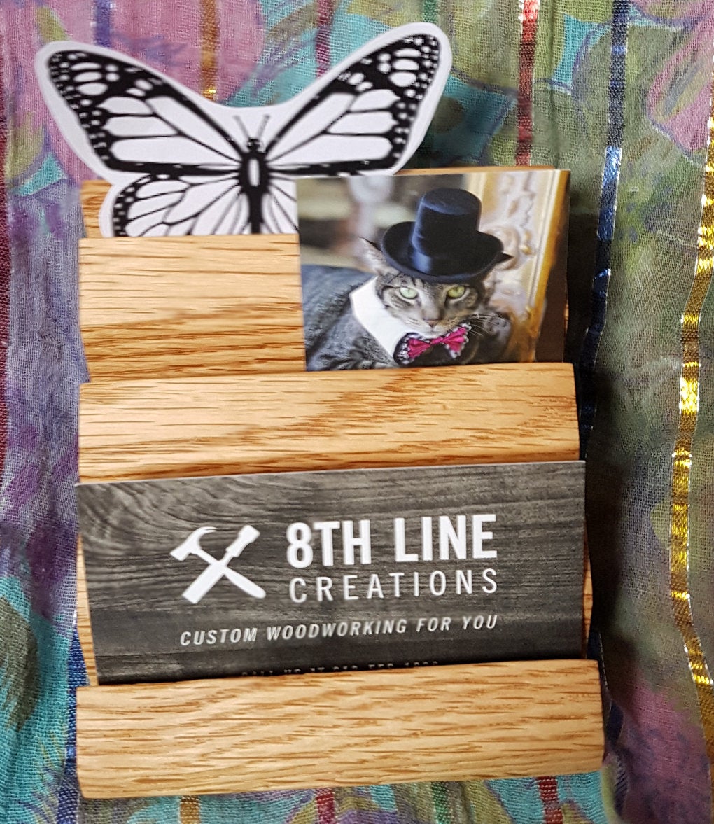 Business Card Display - Black - 4 Card Business Card Holders 8th Line Creations 