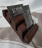 Business Card Holder - 4 Card - Smoked Ash Business Card Stands 8th Line Creations 